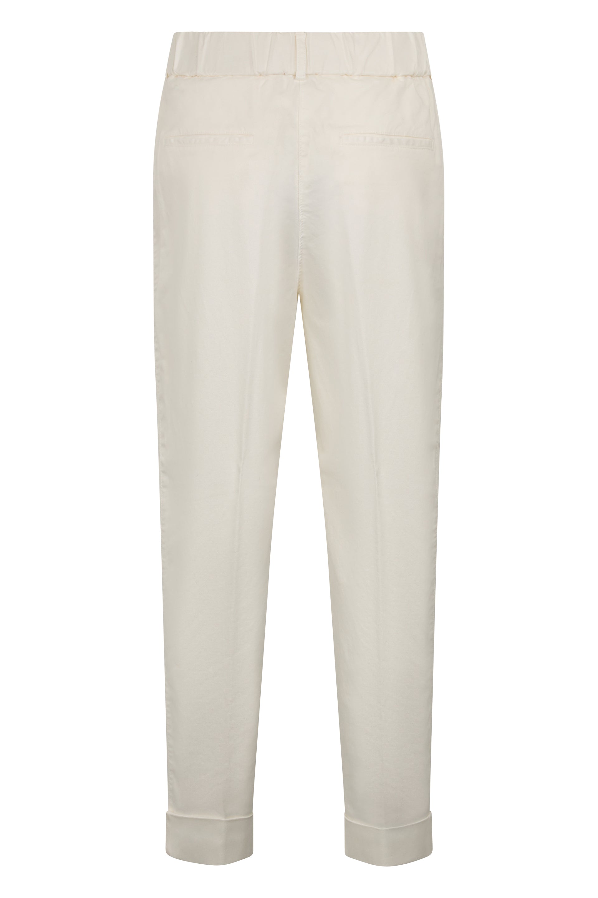 White cream pants with minimalist and elegant design.