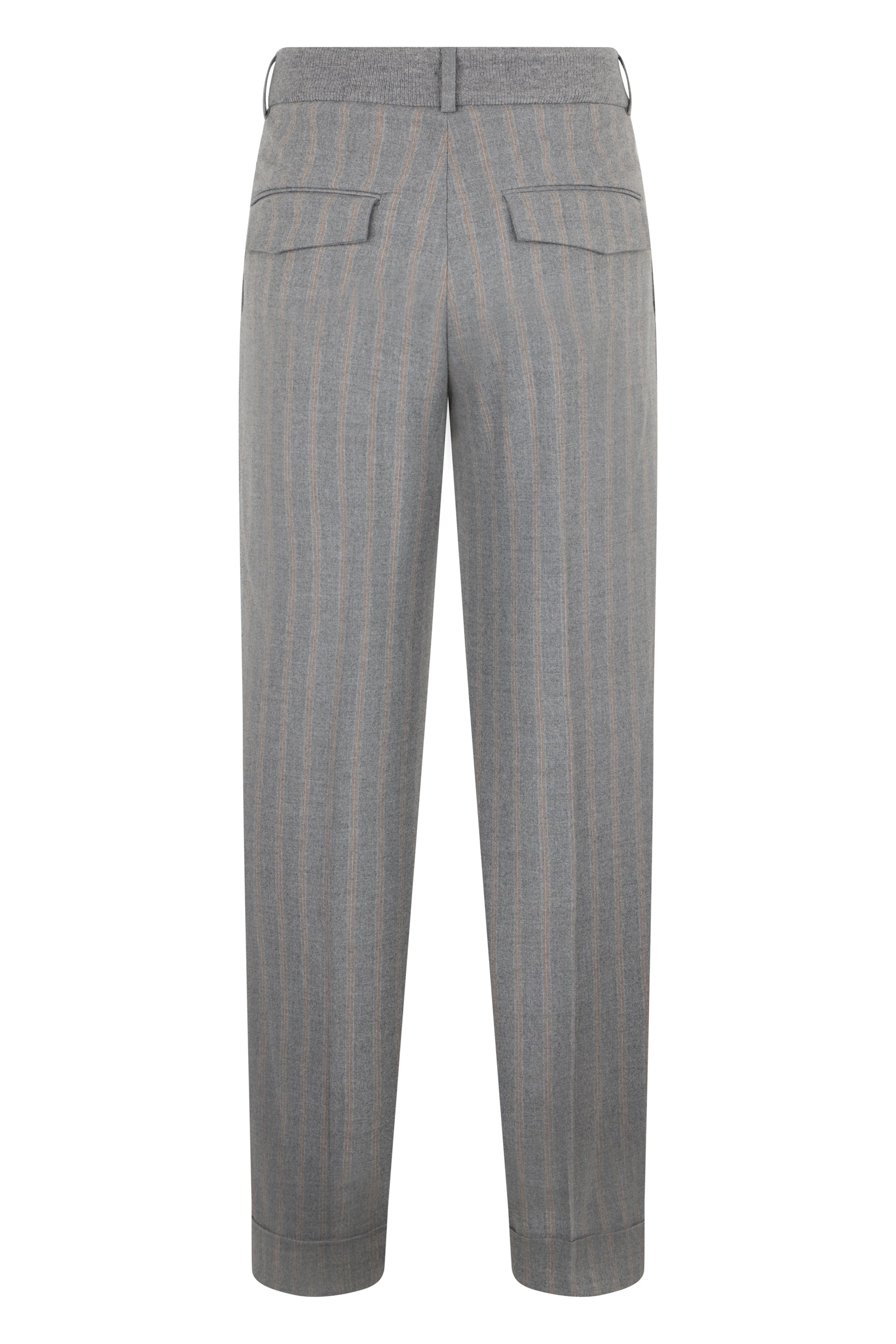 Gray pants with pinstripe pattern from minimalist and elegant design.