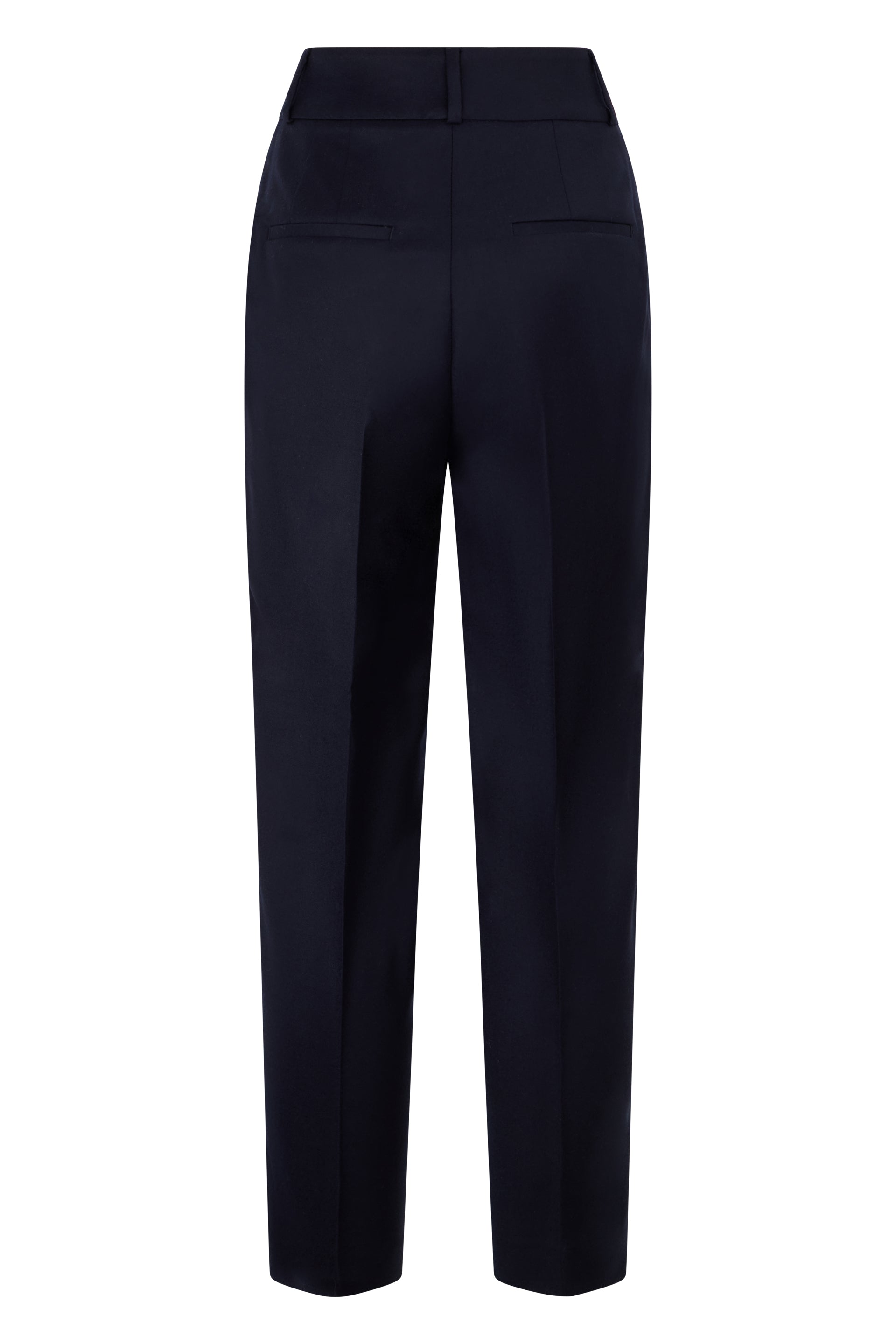 Dark blue trousers with a minimal and elegant design.