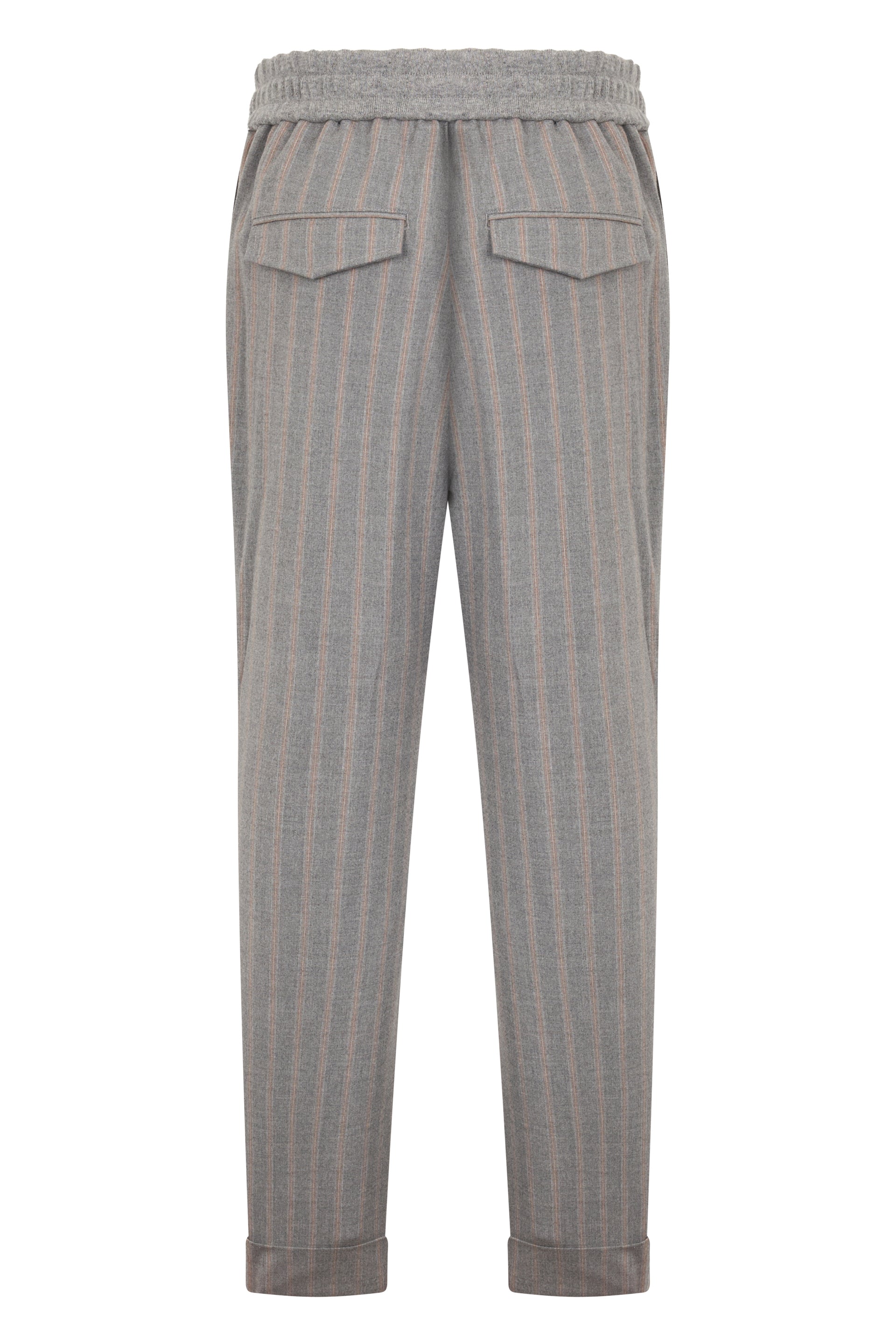 Elegant slim striped pants, casual and versatile.