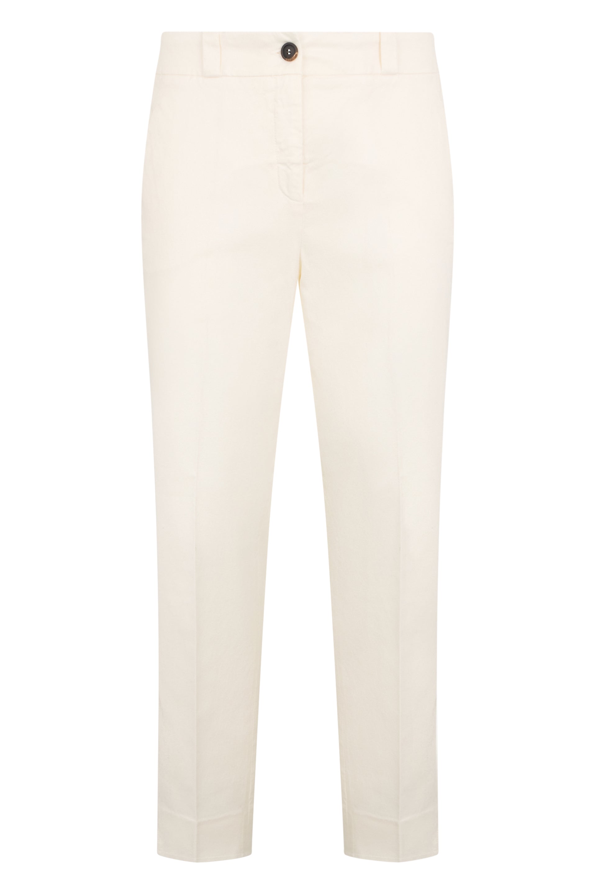 White slim pants with elegant and versatile design.