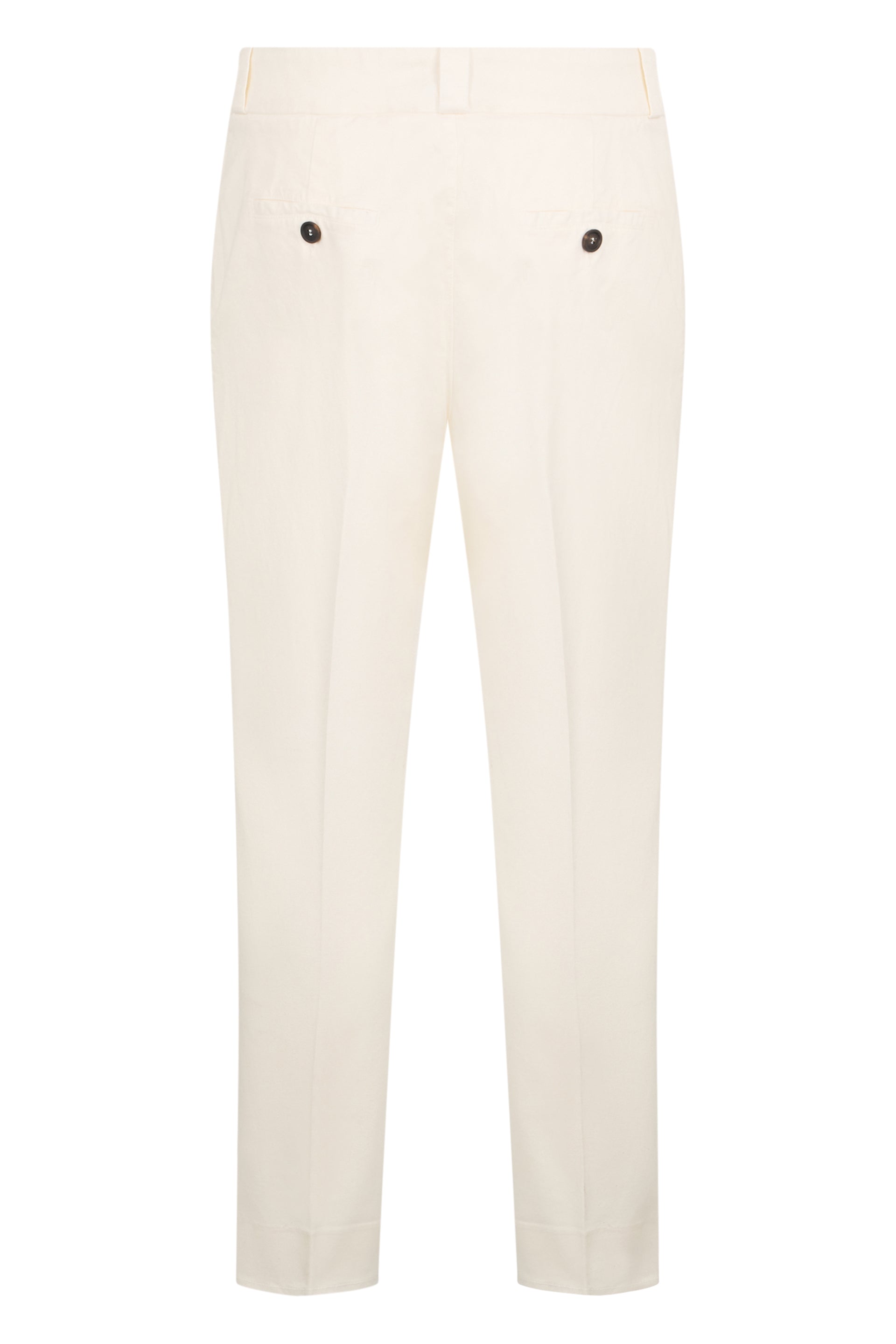 White slim pants with elegant and versatile design.