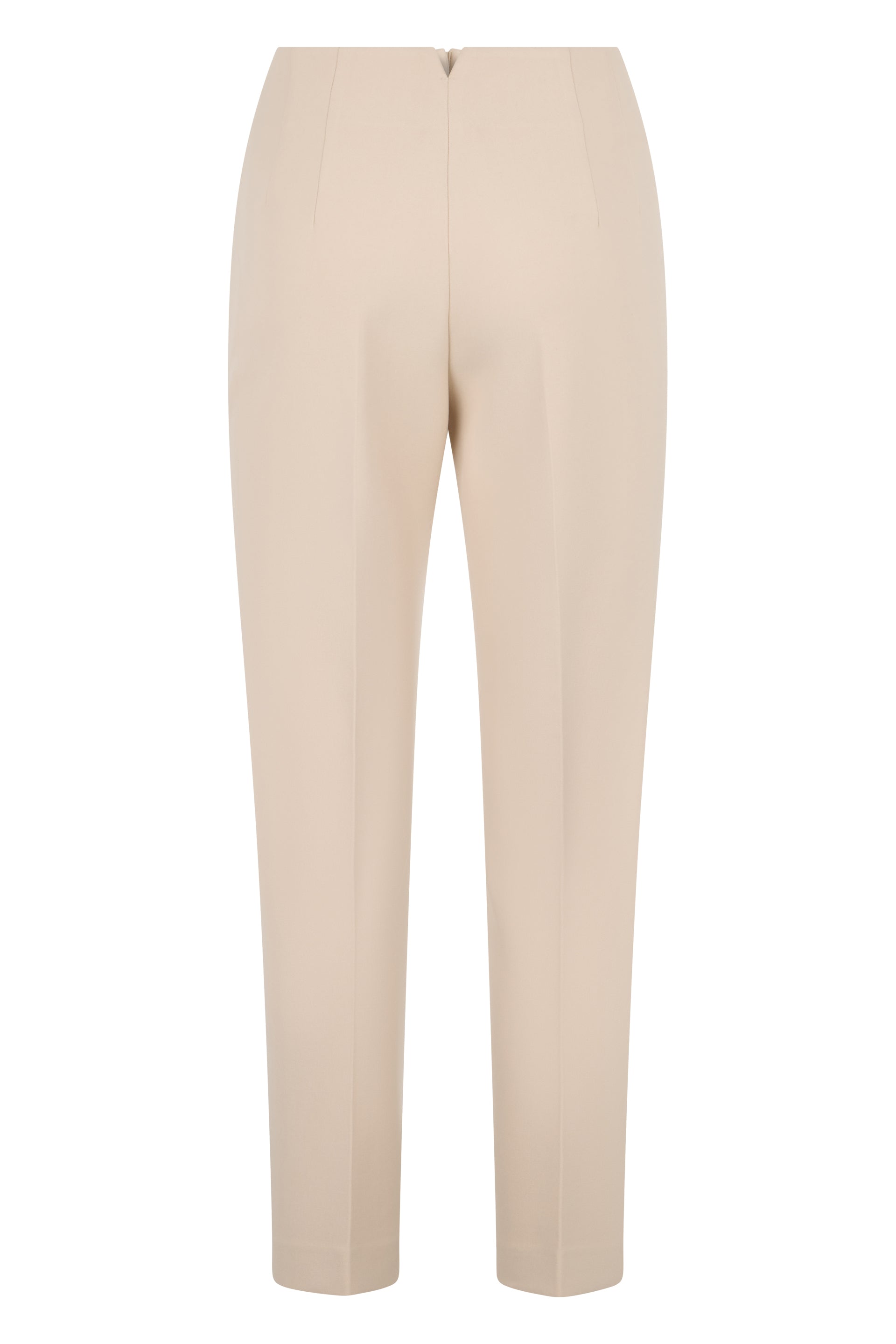 Beige high-waisted pants, elegant and versatile.