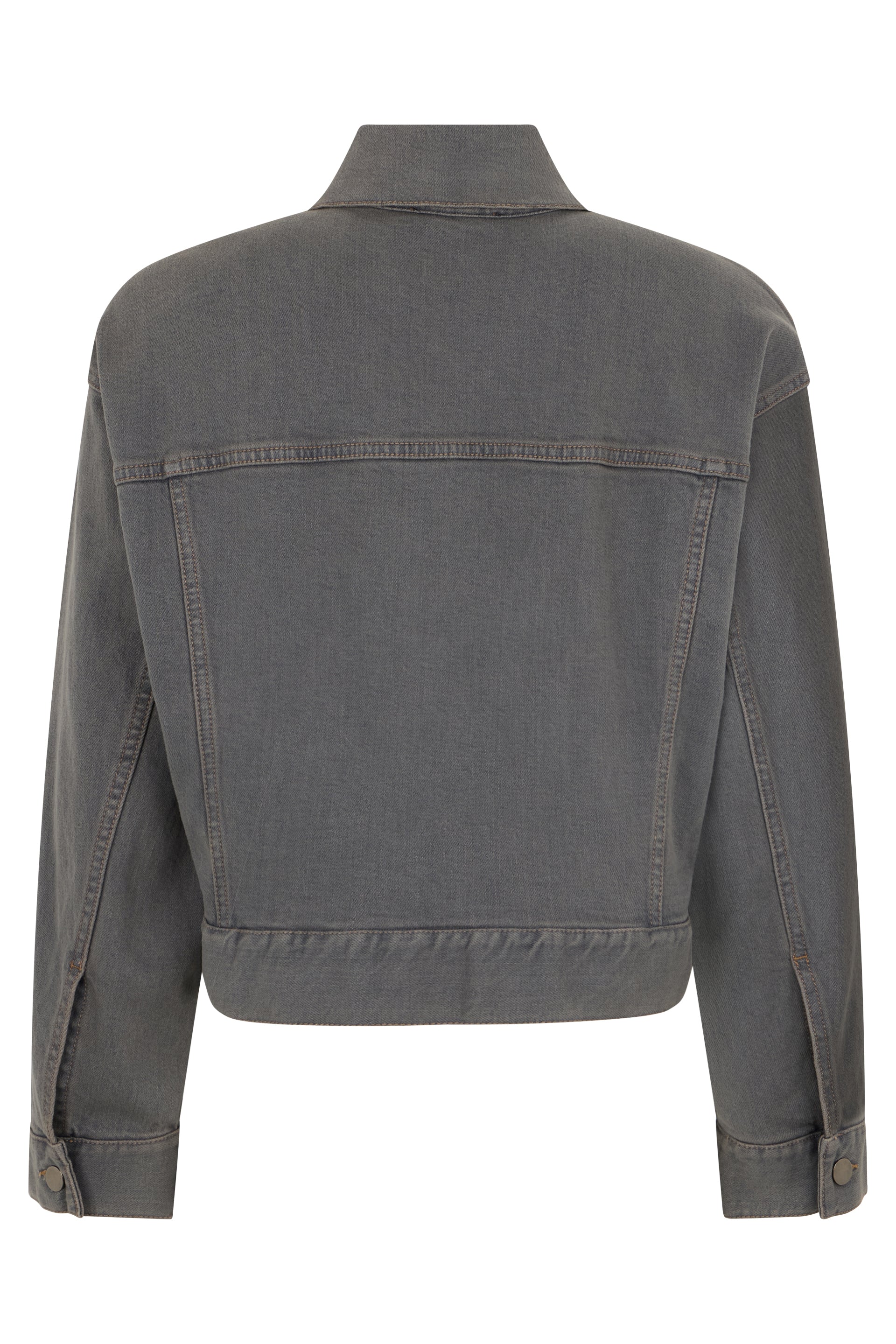 Denim jacket in dark gray with a casual and versatile design.