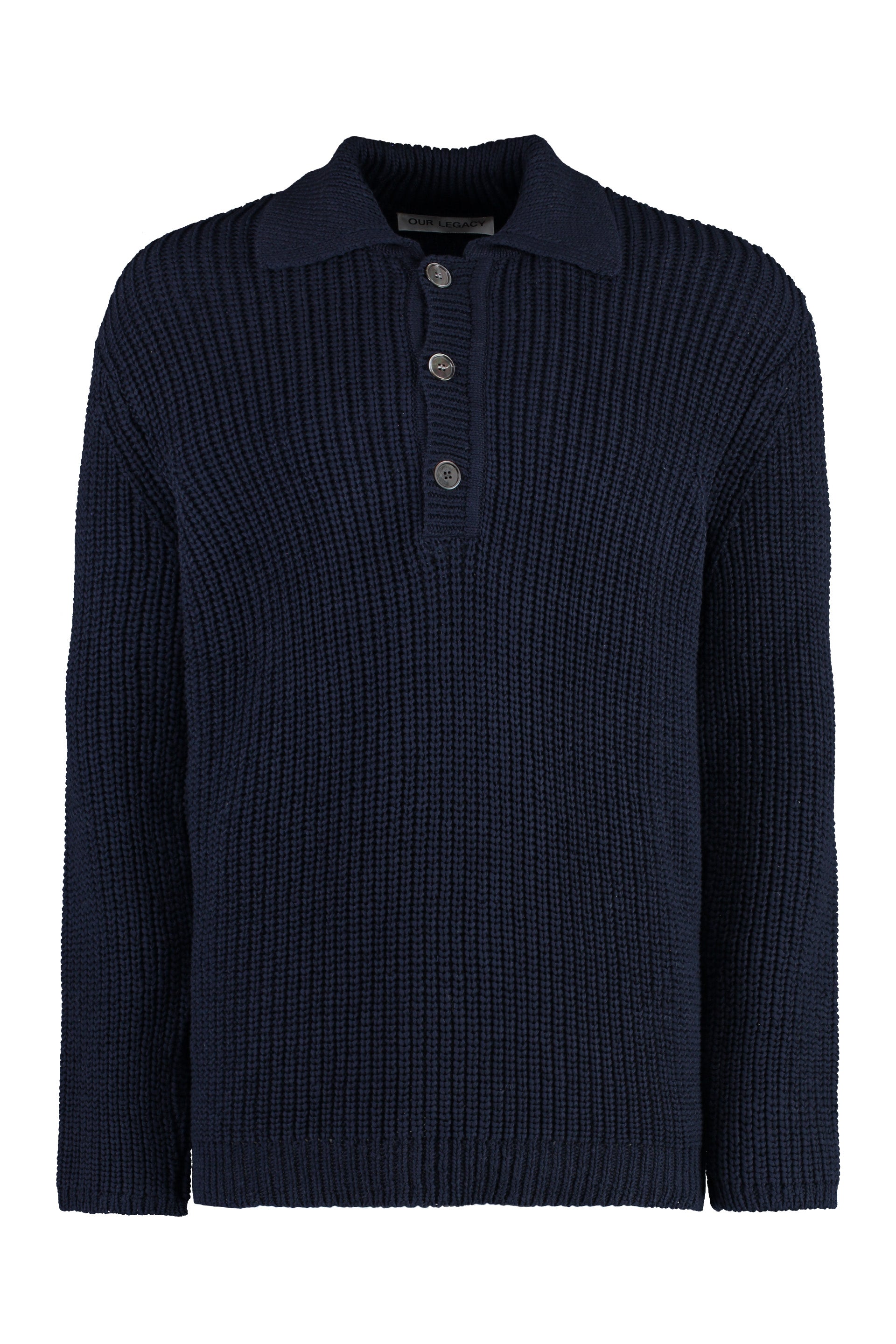 Knitted cotton polo shirt