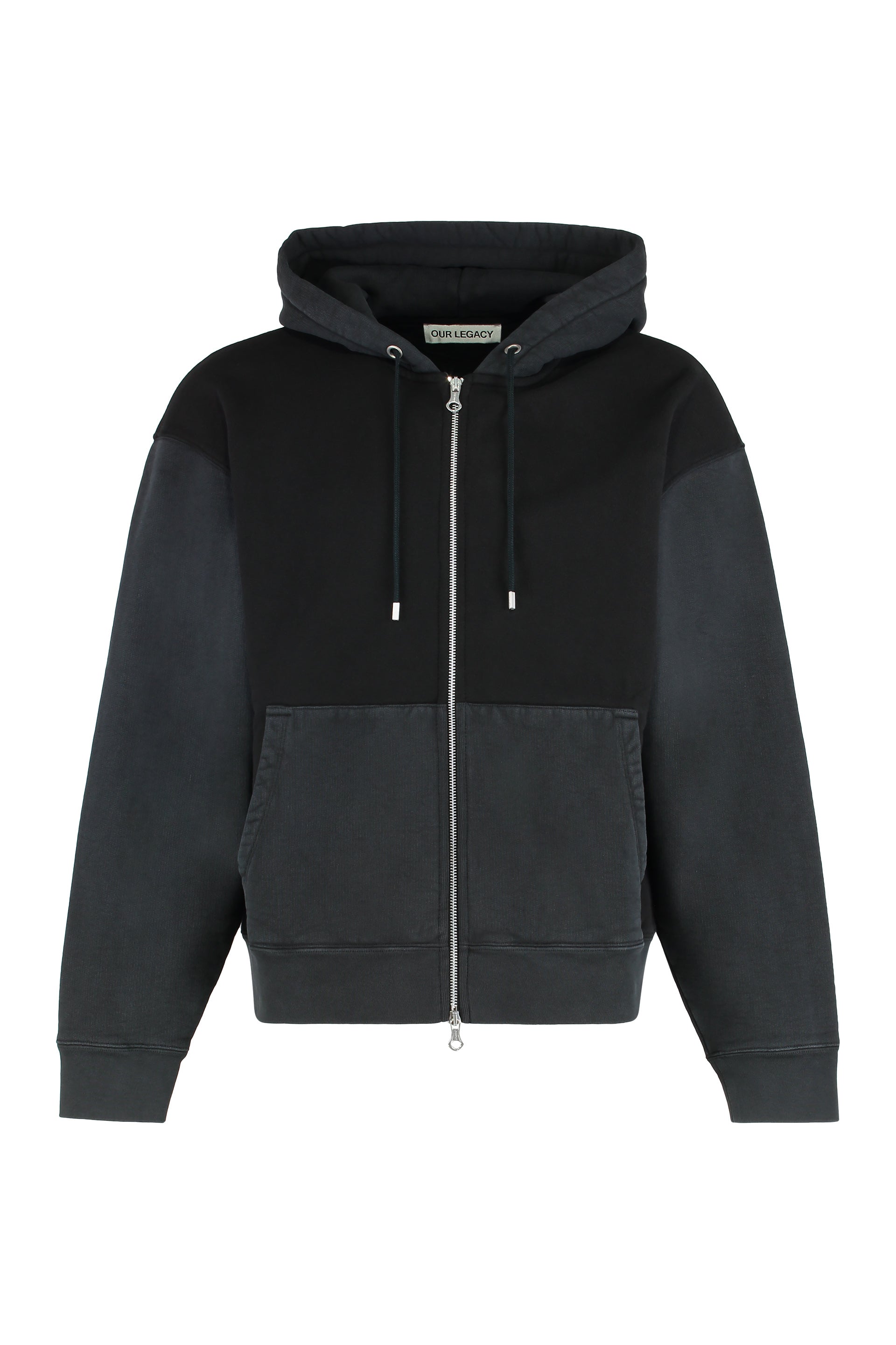 Hooded sweatshirt with zipper in cotton