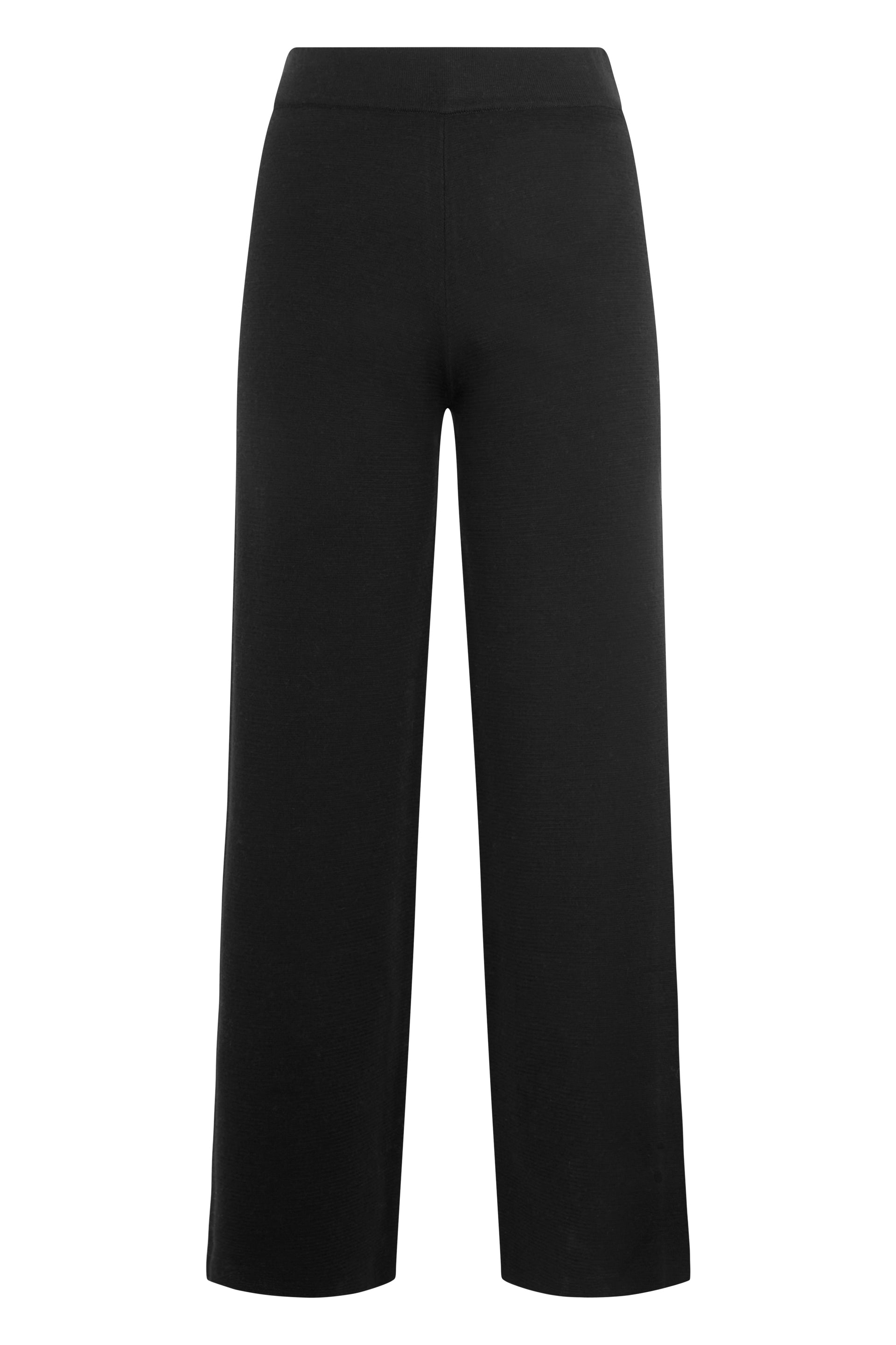 Elegant black high-waisted trousers with straight legs and a minimal and versatile design.