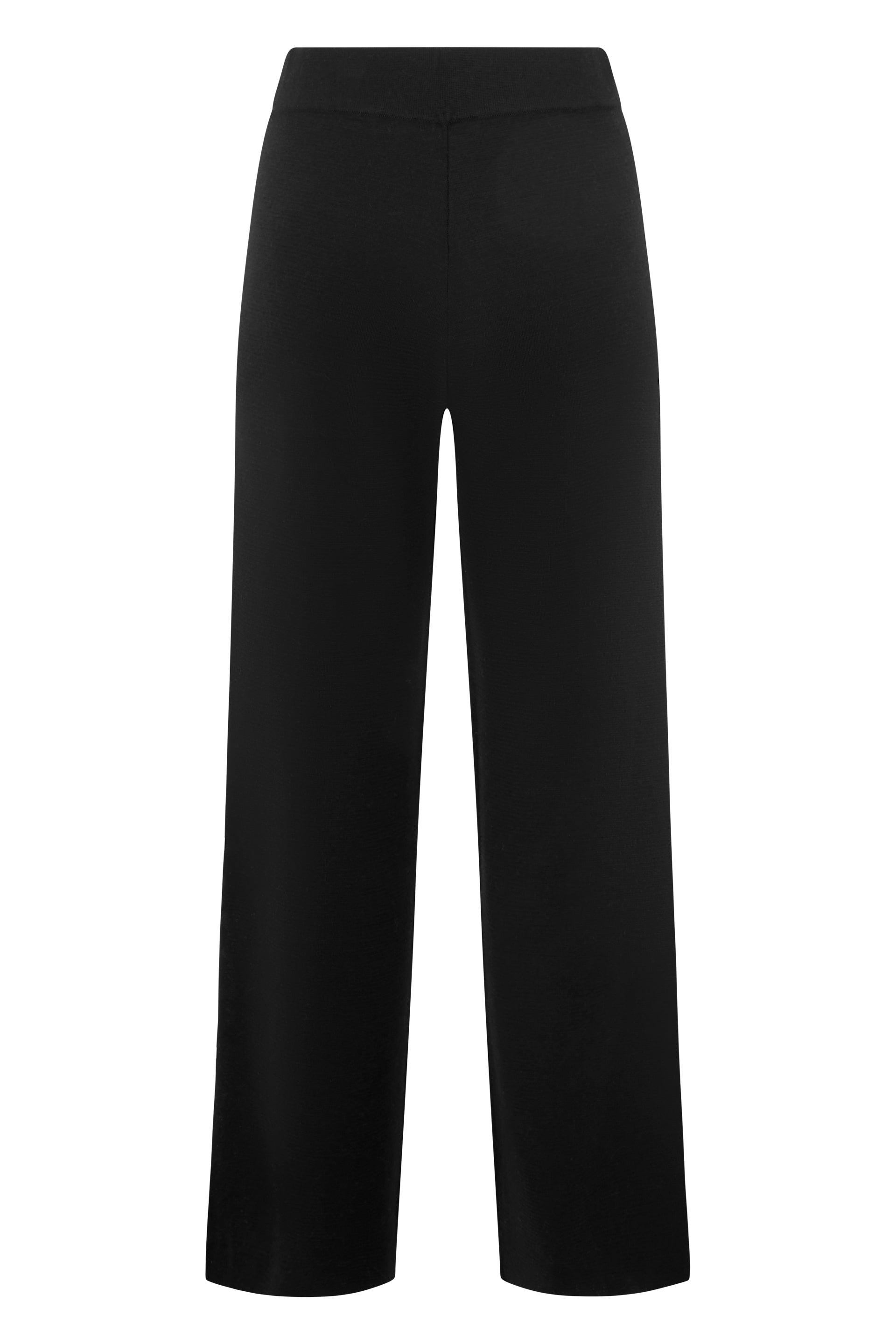 Elegant black high-waisted trousers with straight legs and a minimal and versatile design.