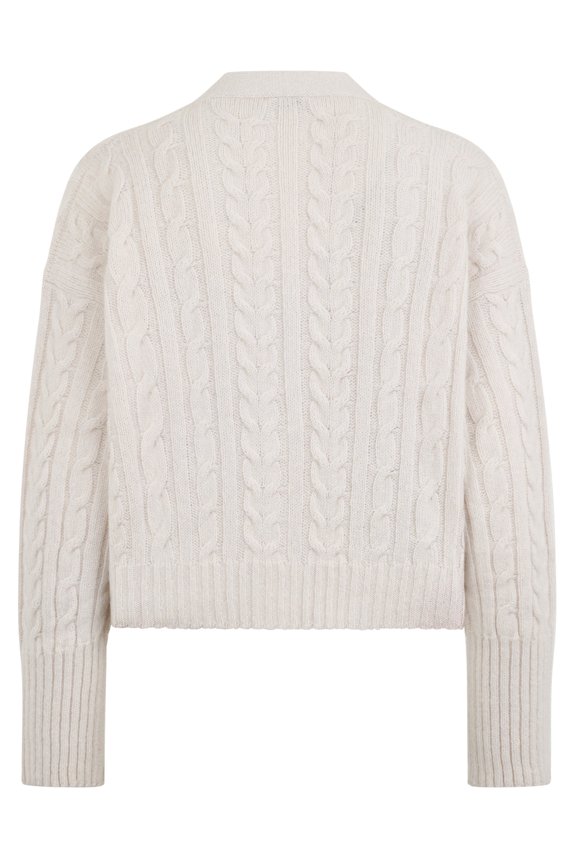 Short cardigan in white cream elegant with buttons.