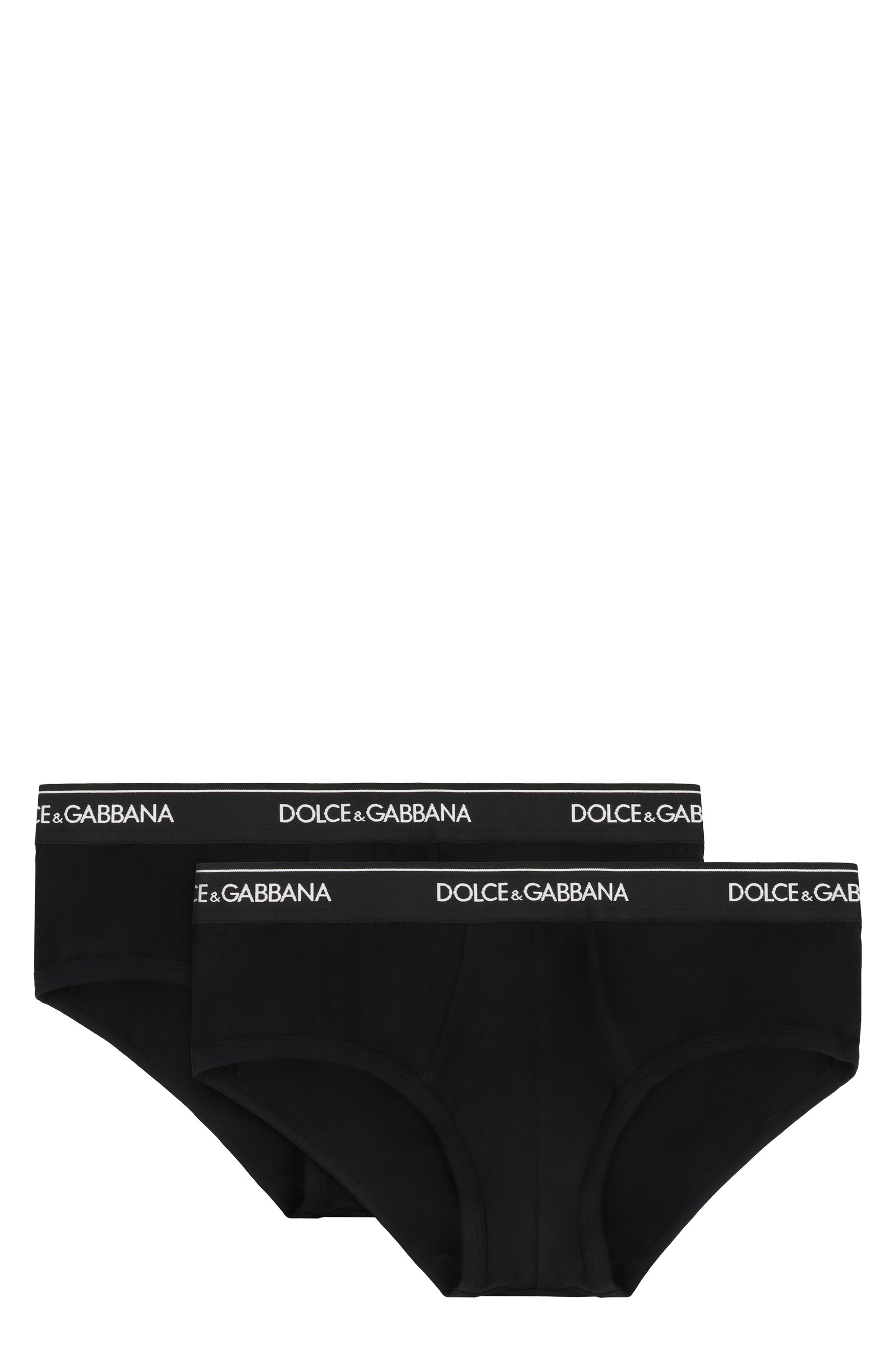 Set of two cotton briefs with logoed elastic band