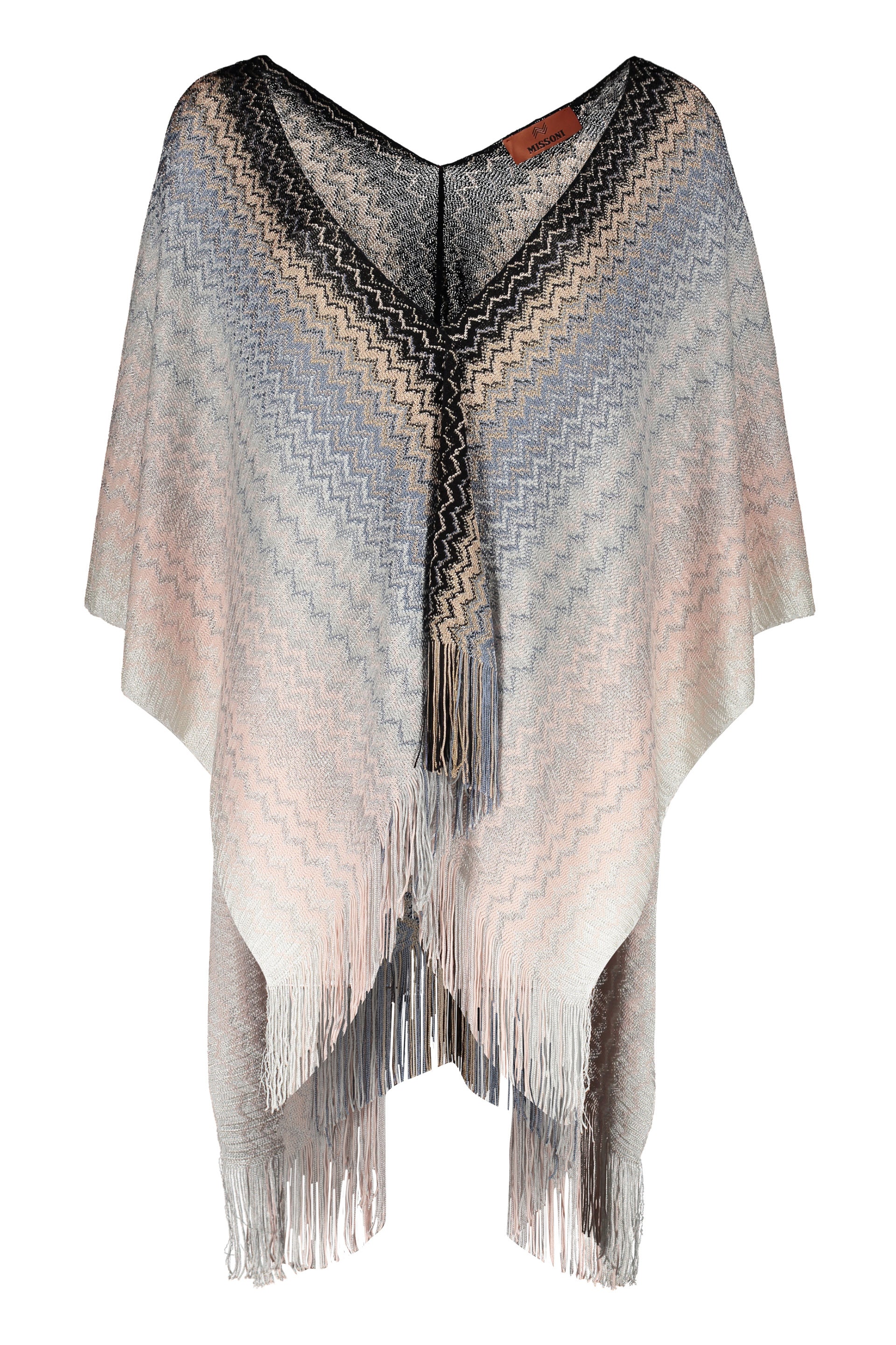 Asymmetric wool cape