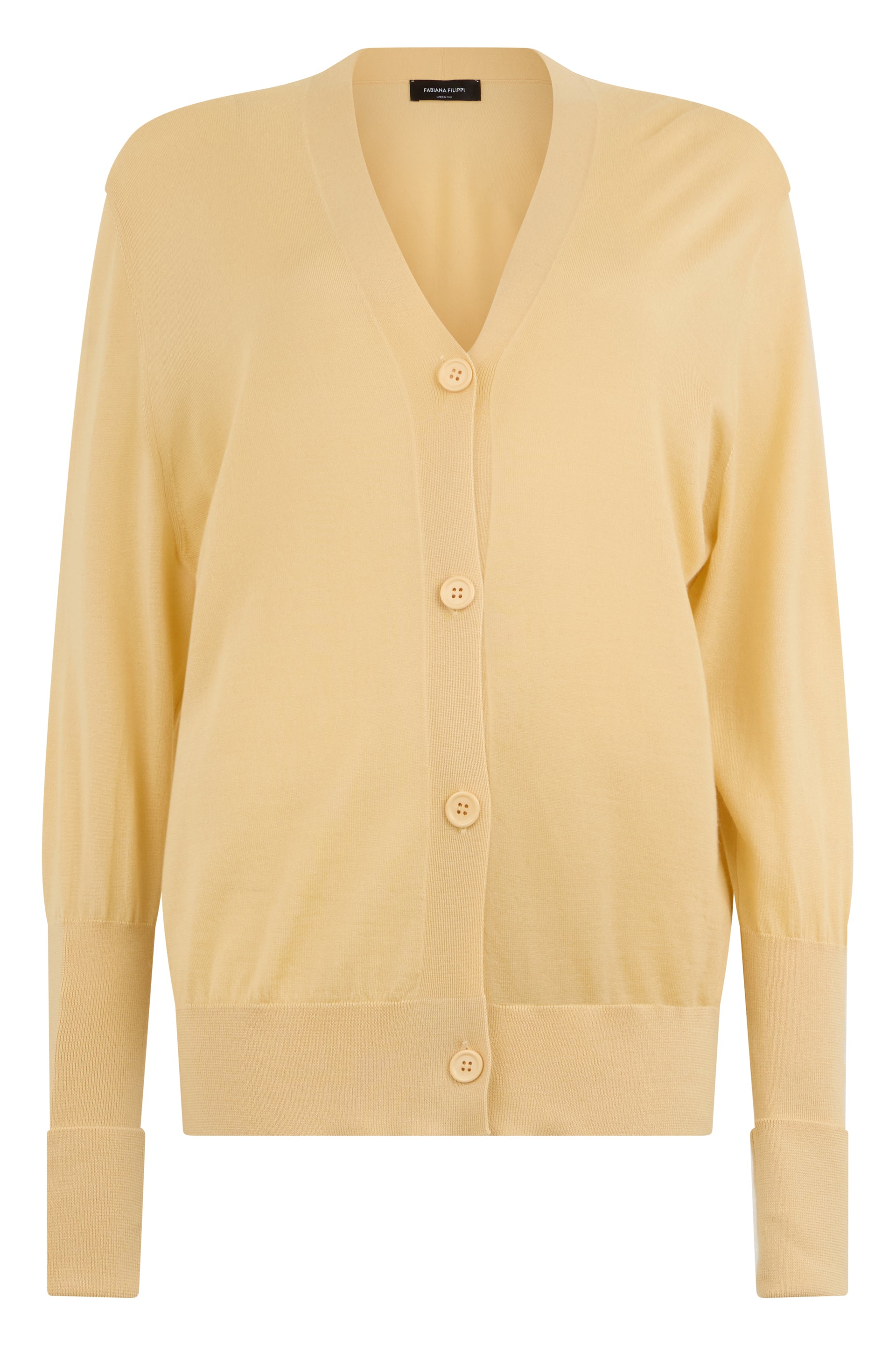 Light yellow cardigan, elegant and versatile