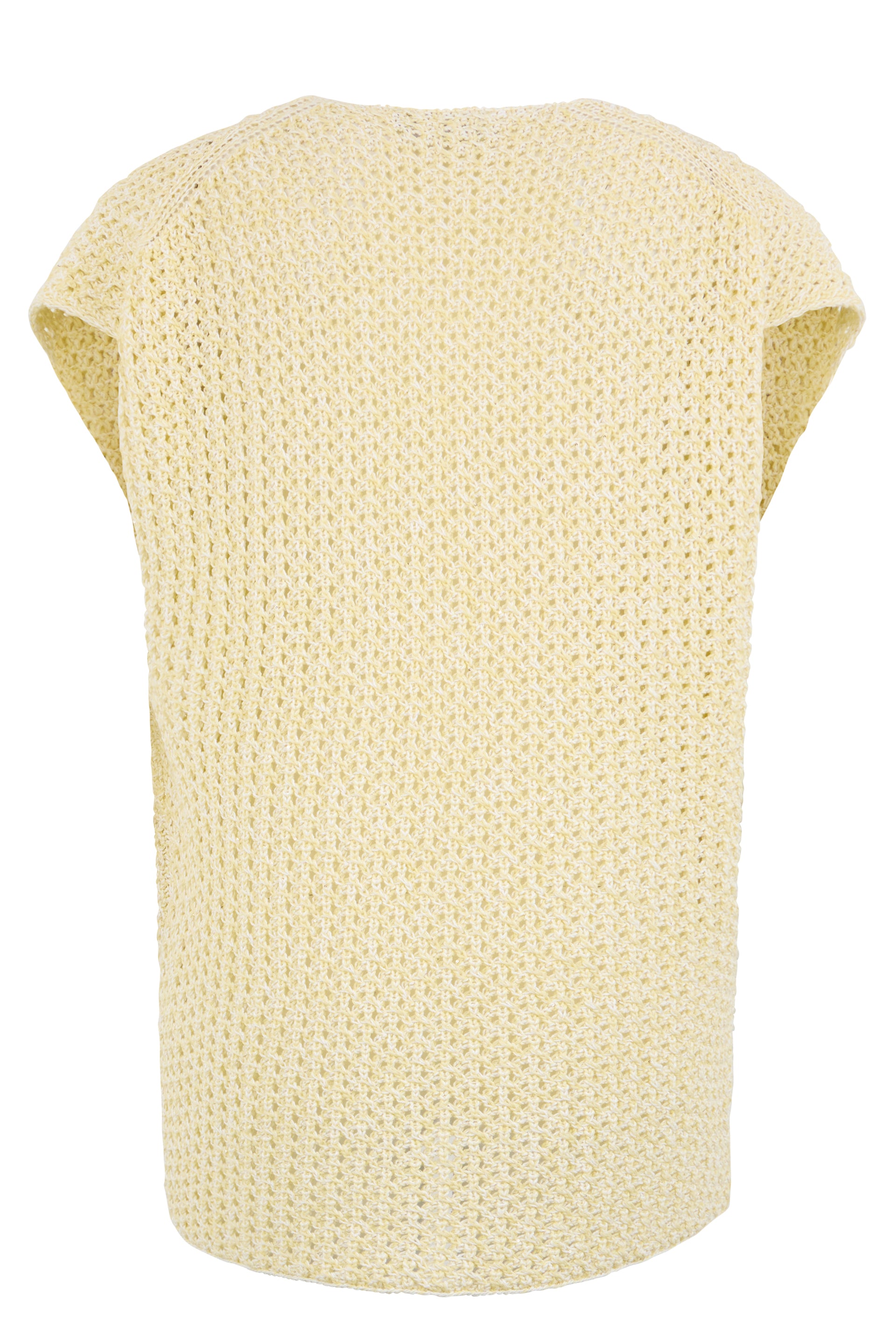 Light yellow sweater with a deep neckline