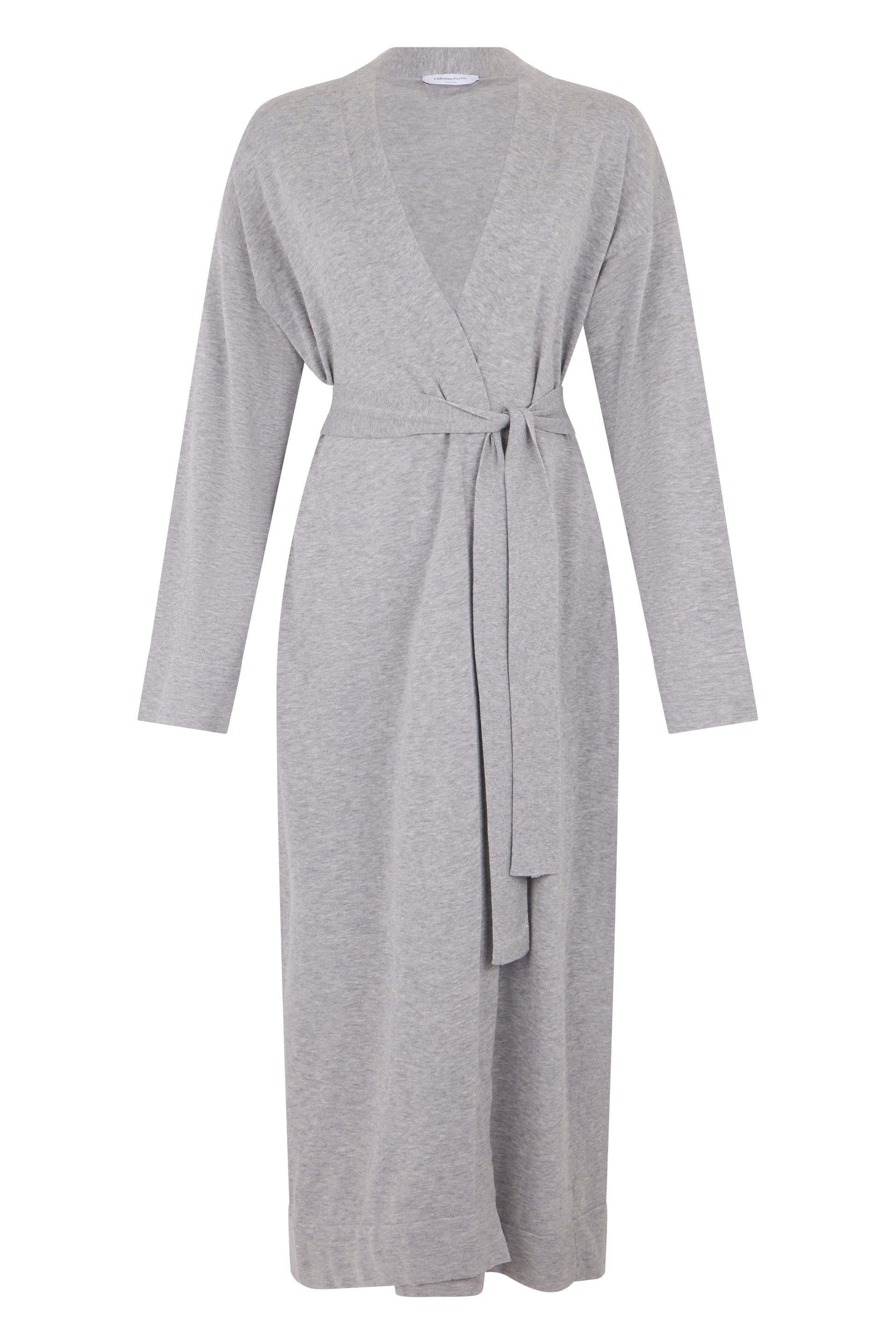 Elegant gray bathrobe in soft fabric