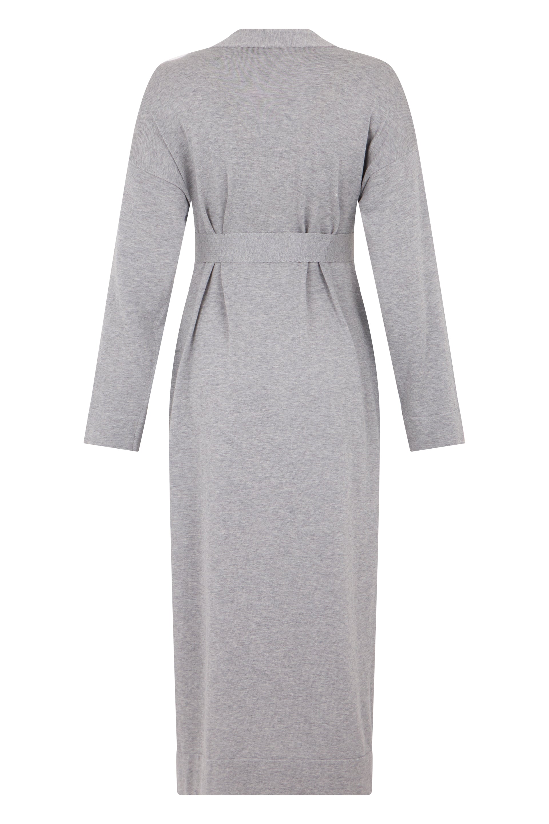 Elegant gray bathrobe in soft fabric