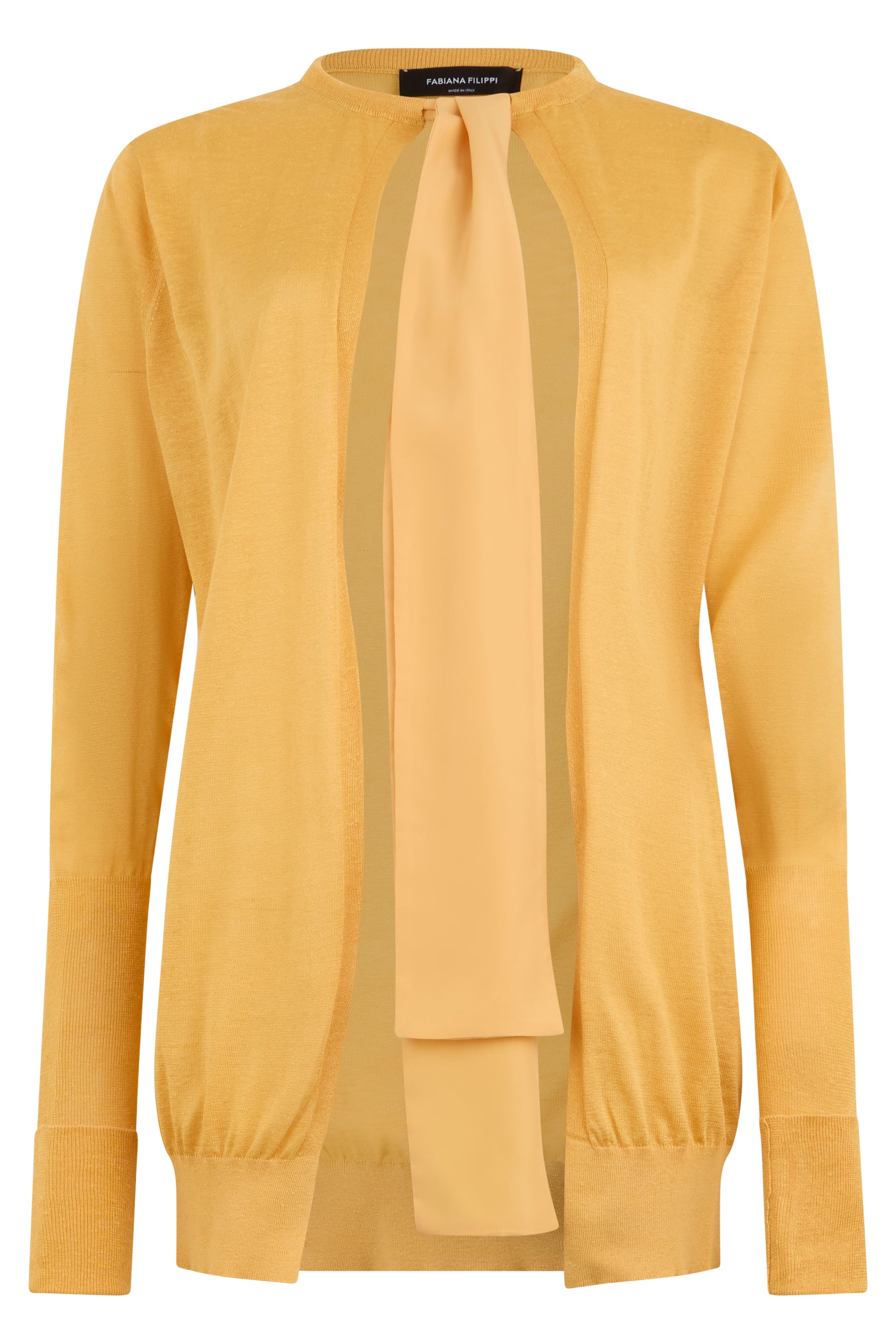 Elegant yellow sweater with stylish detail