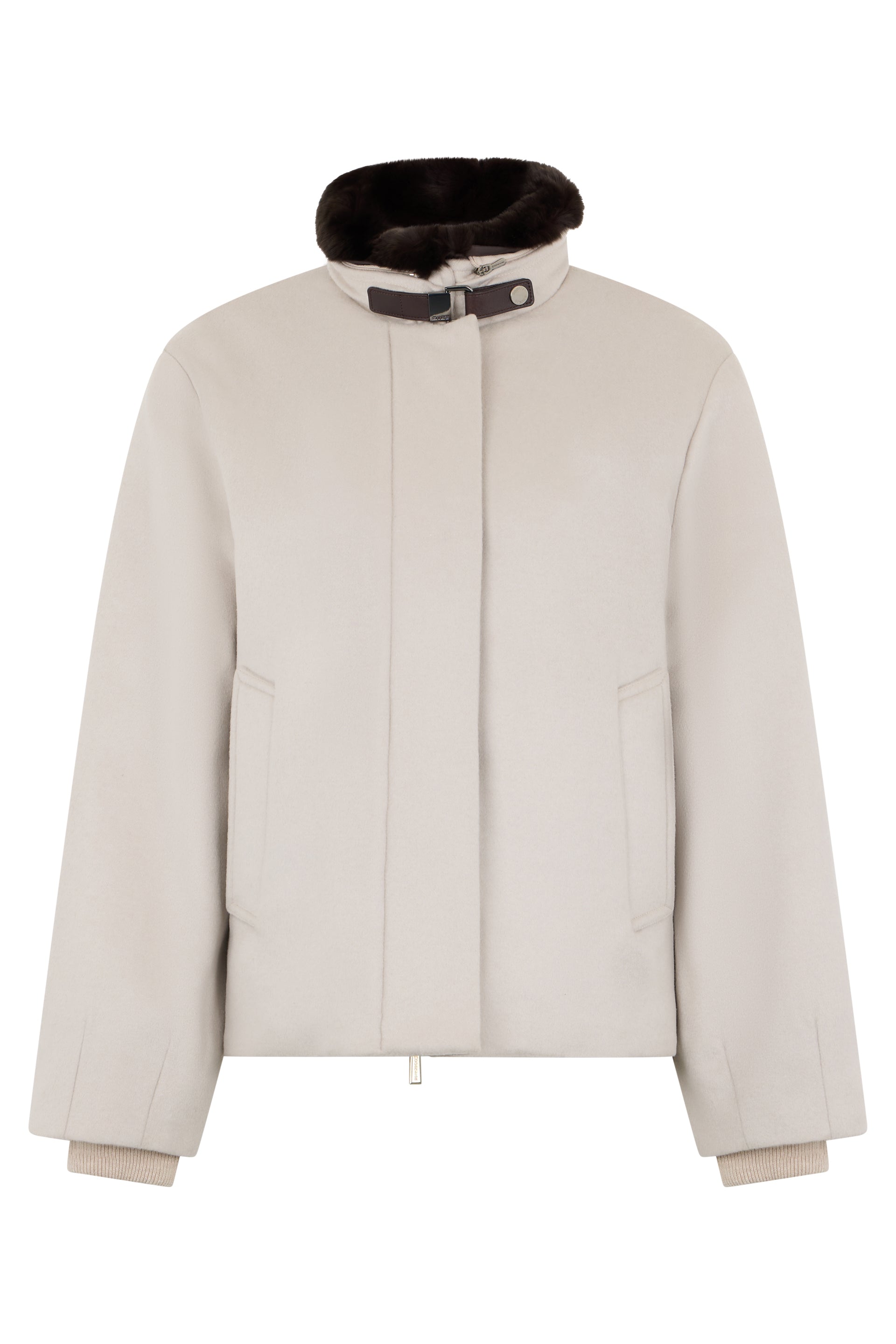 Padded jacket in sand color, perfect for a casual look.