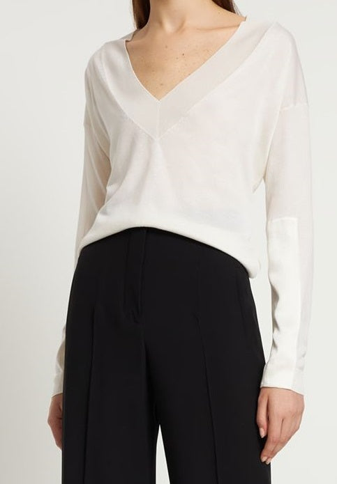 White long-sleeve shirt elegant versatile