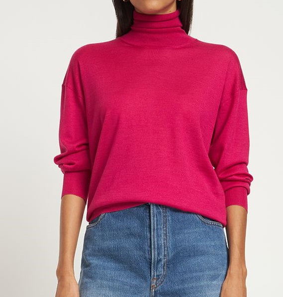 Pink turtleneck sweater elegant and comfortable