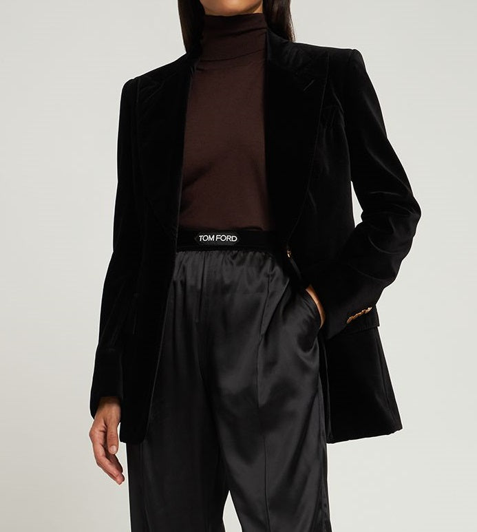 Dark brown sweater with high collar versatile