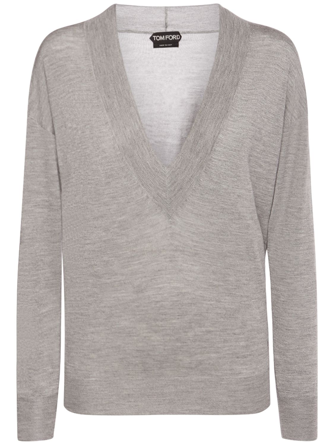 Gray sweater with a versatile V-neck