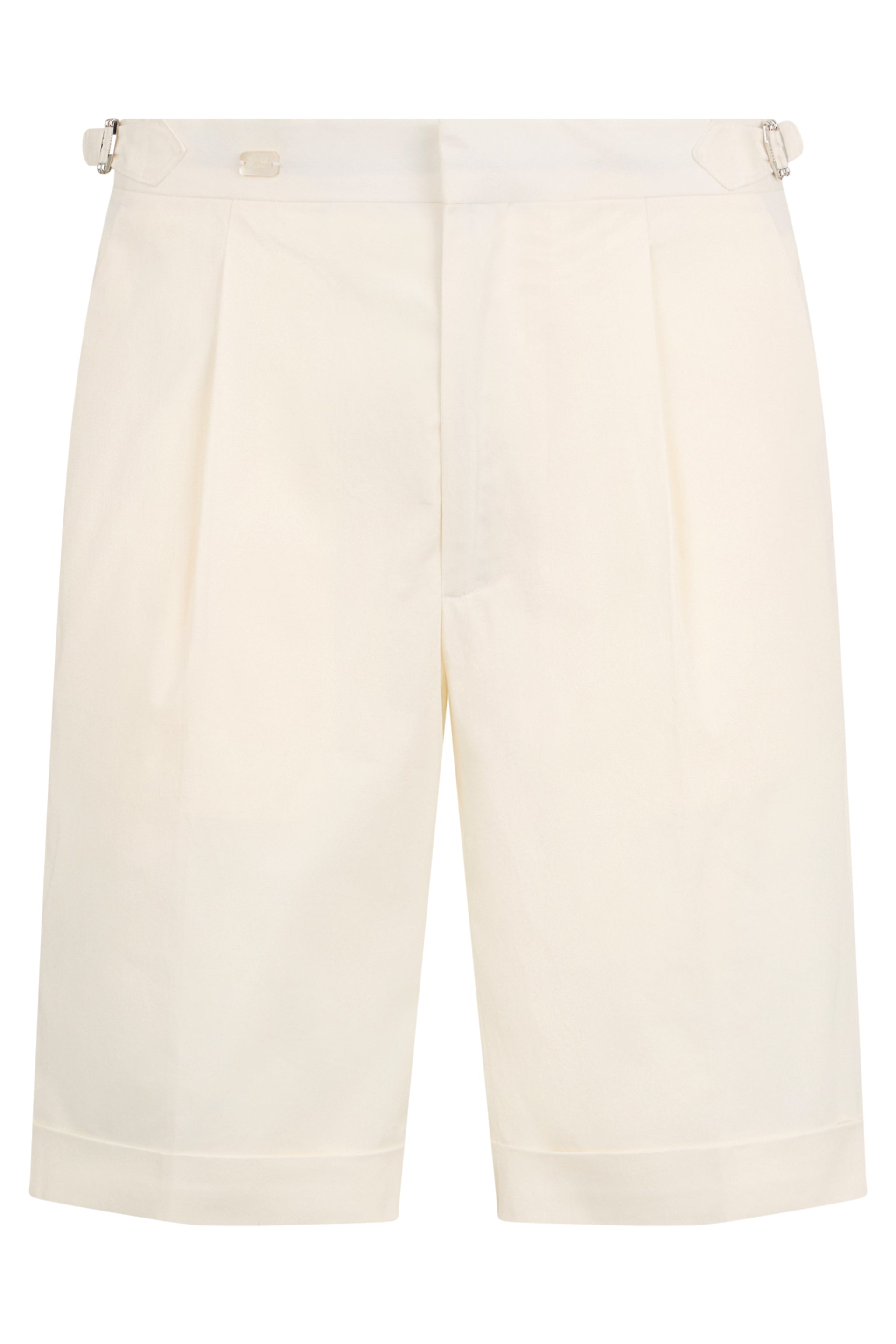 White summer bermuda shorts and versatile.
