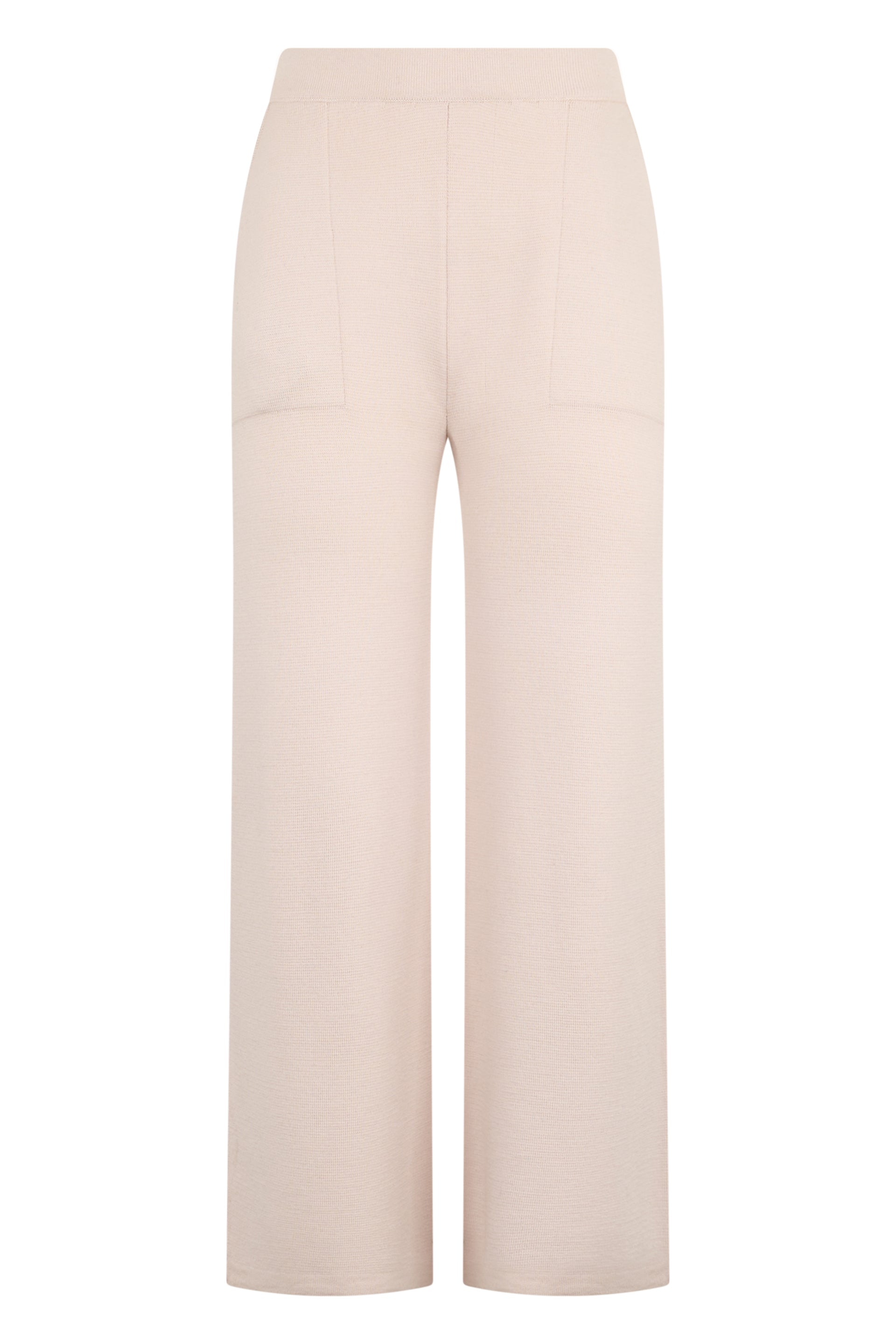 Straight sand-colored pants, elegant and versatile.
