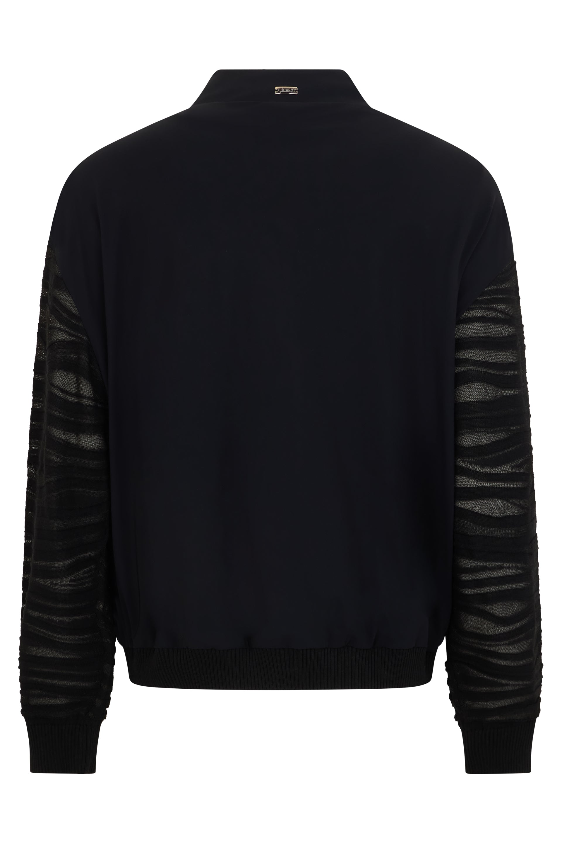 Black bomber with knitted sleeves