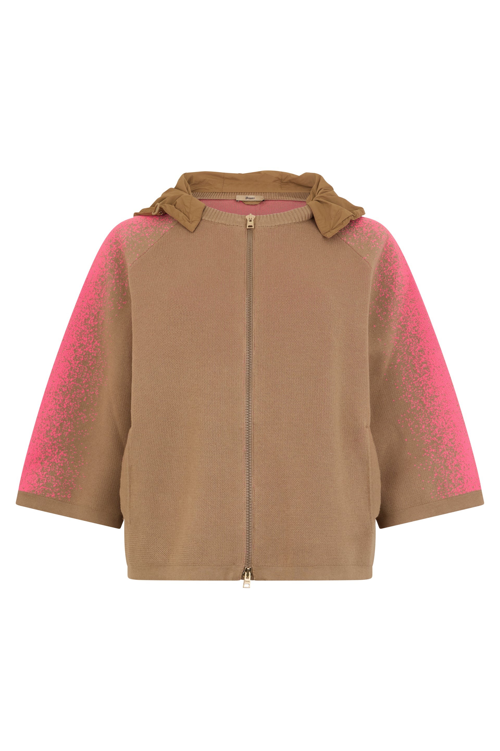 Soft cardigan with hood and zip