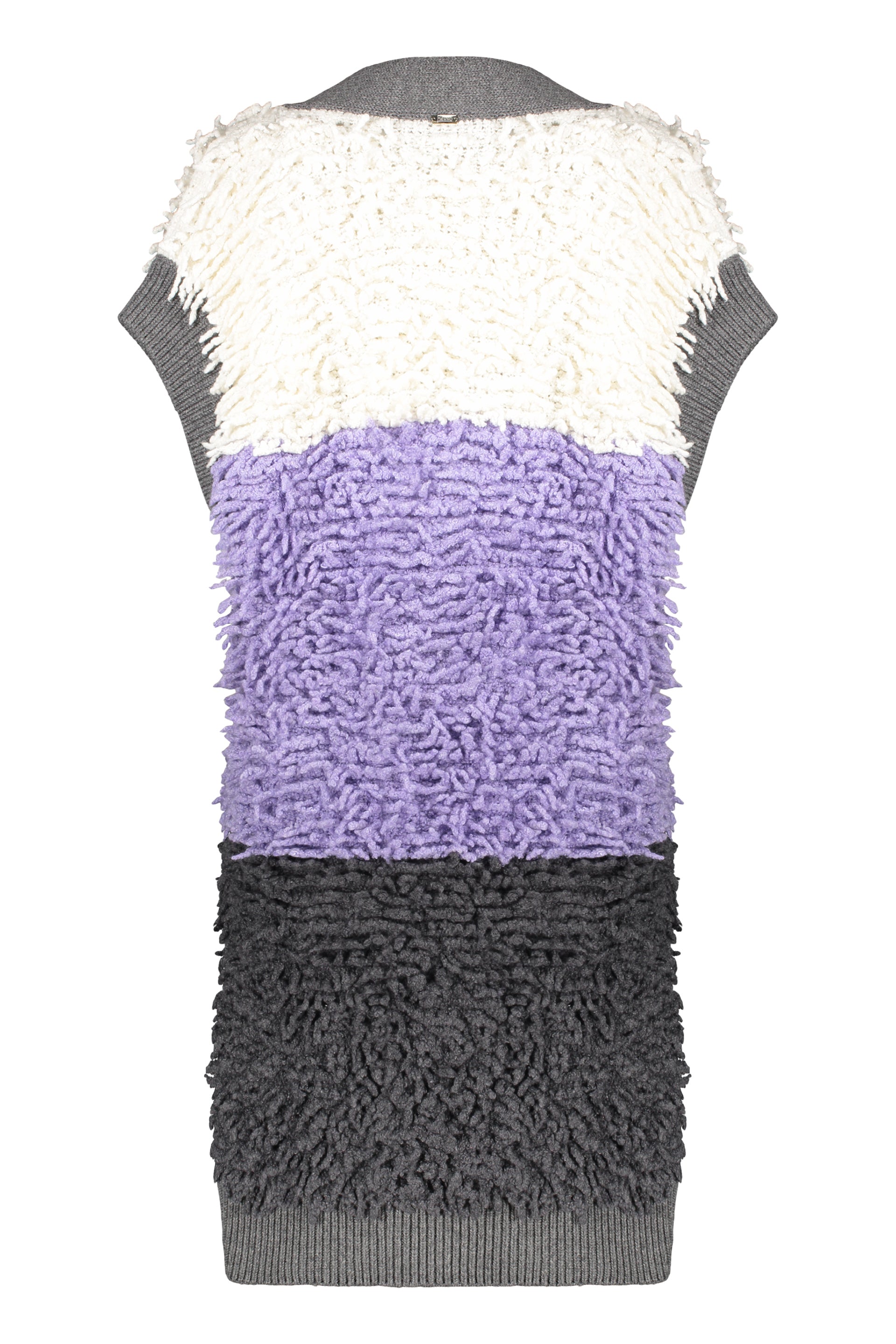 Cardigan without sleeves colored with pockets