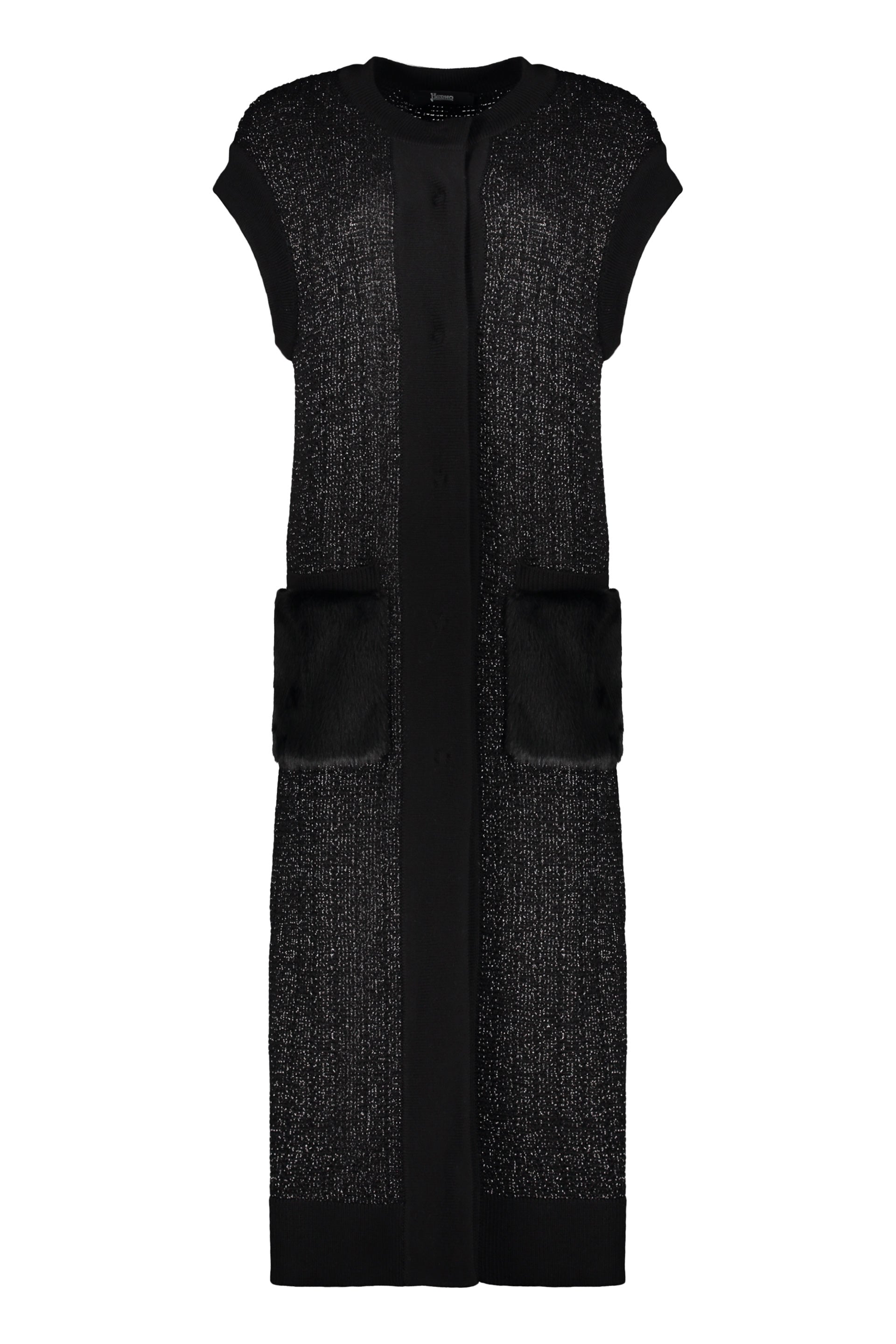 Long cardigan without sleeves