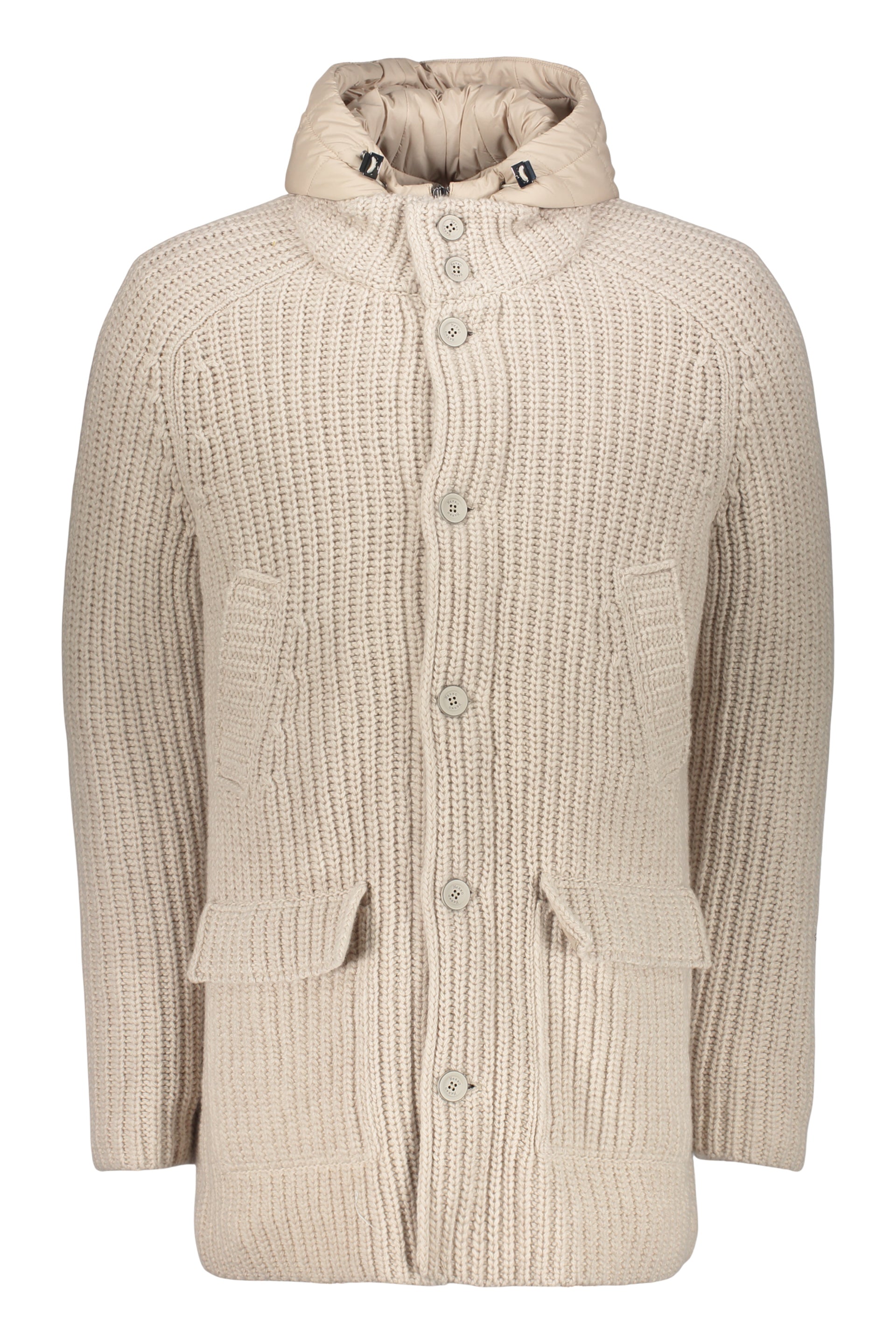 Elegant jacket with hood and pockets