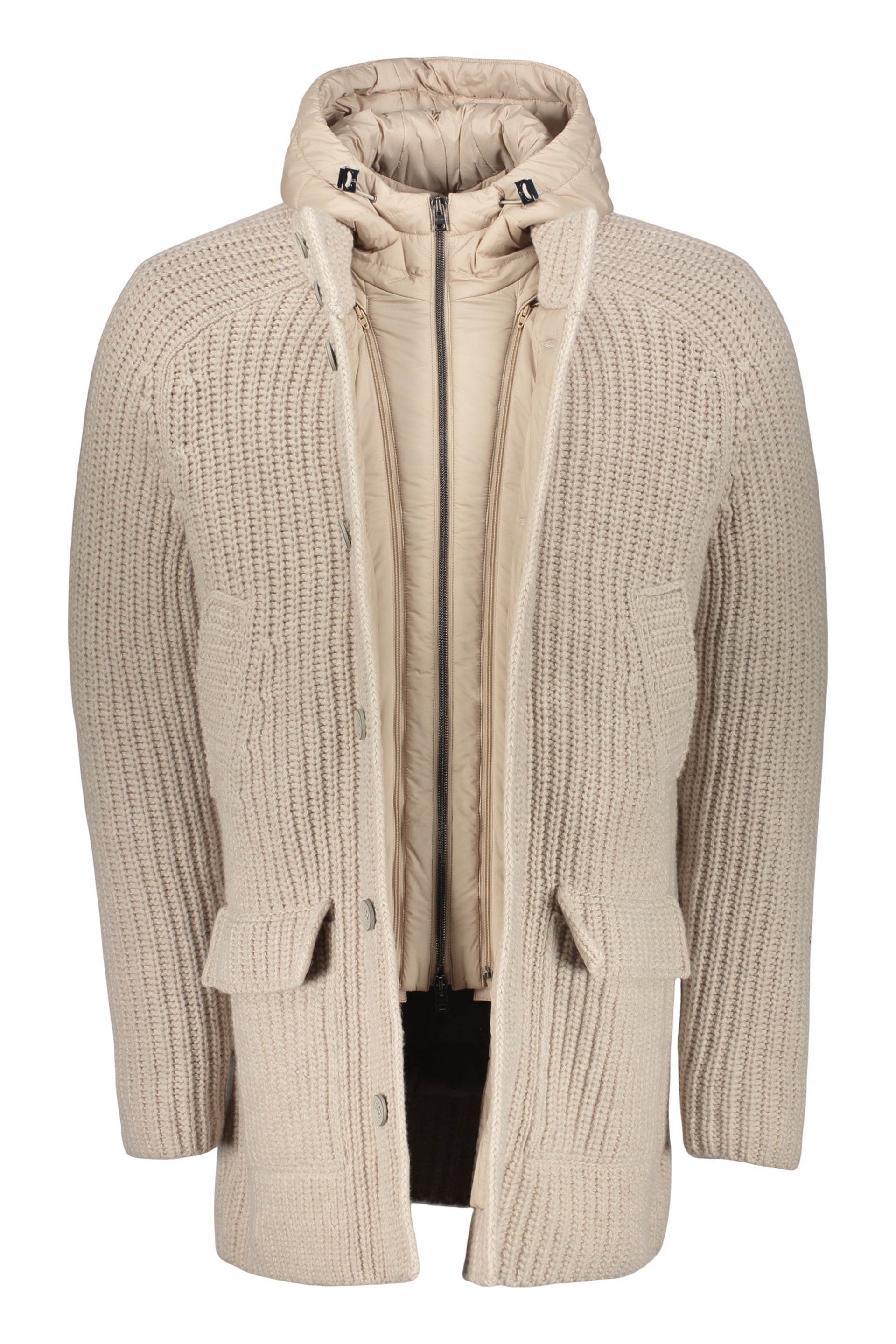 Elegant jacket with hood and pockets