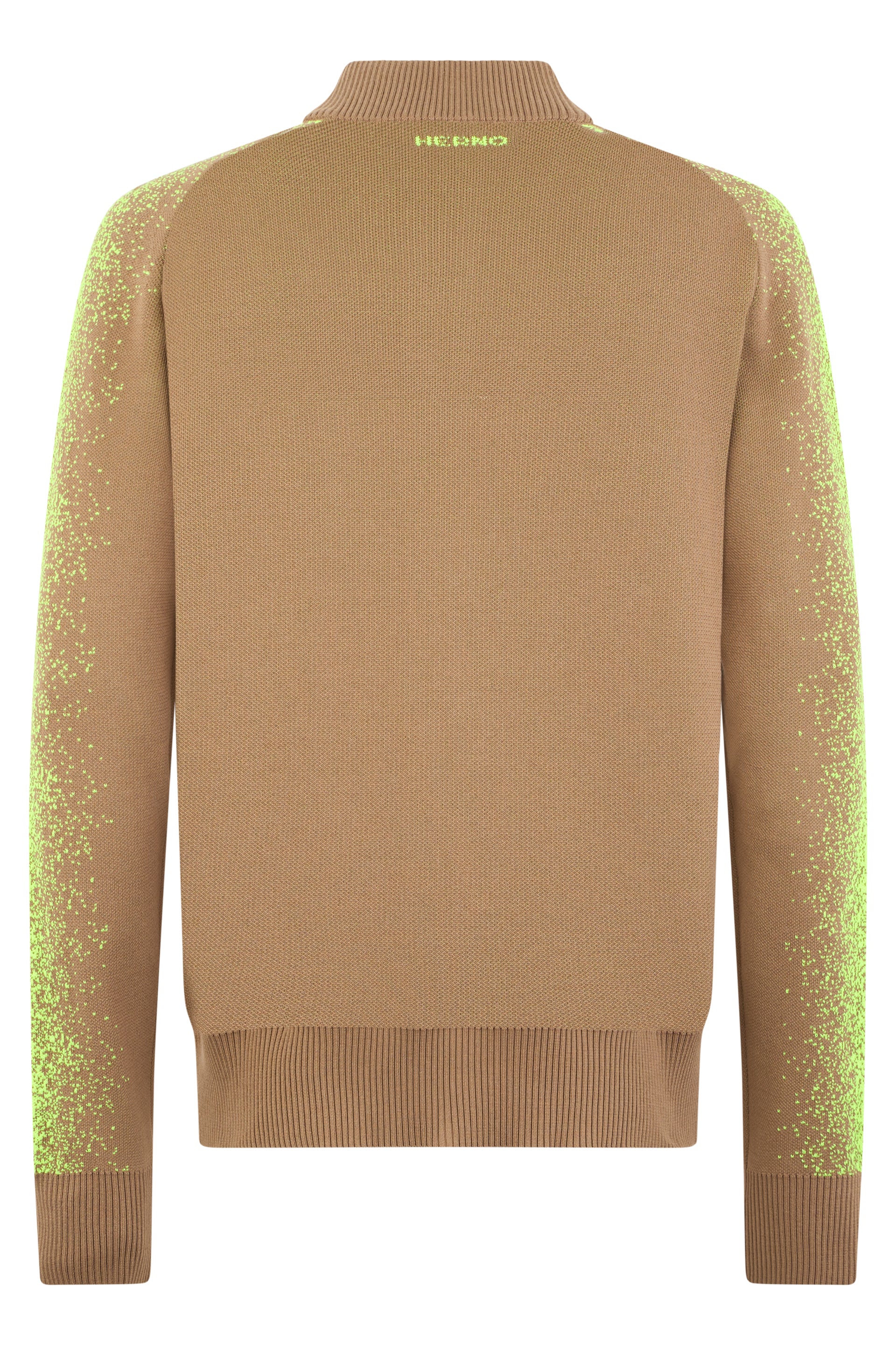 Beige cardigan with zip, minimalist and versatile