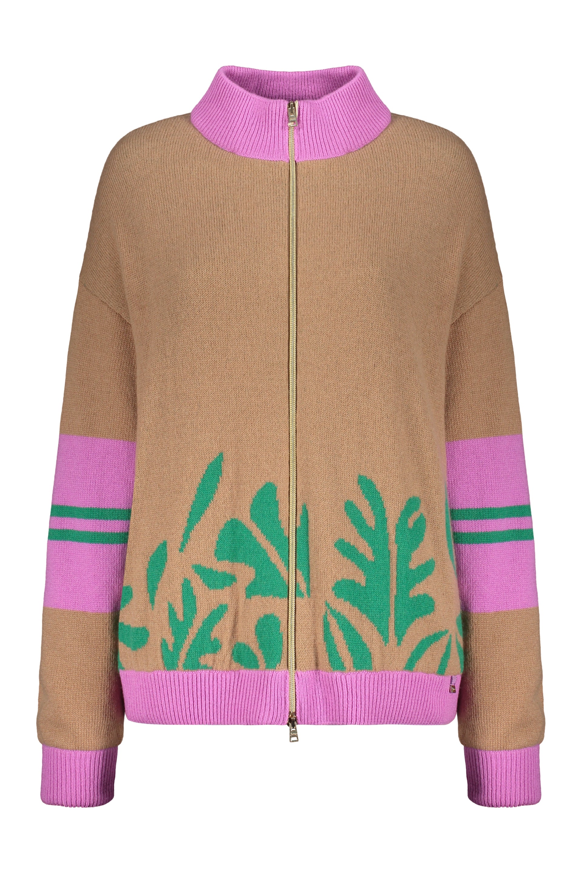 Modern cardigan with zip and unique details