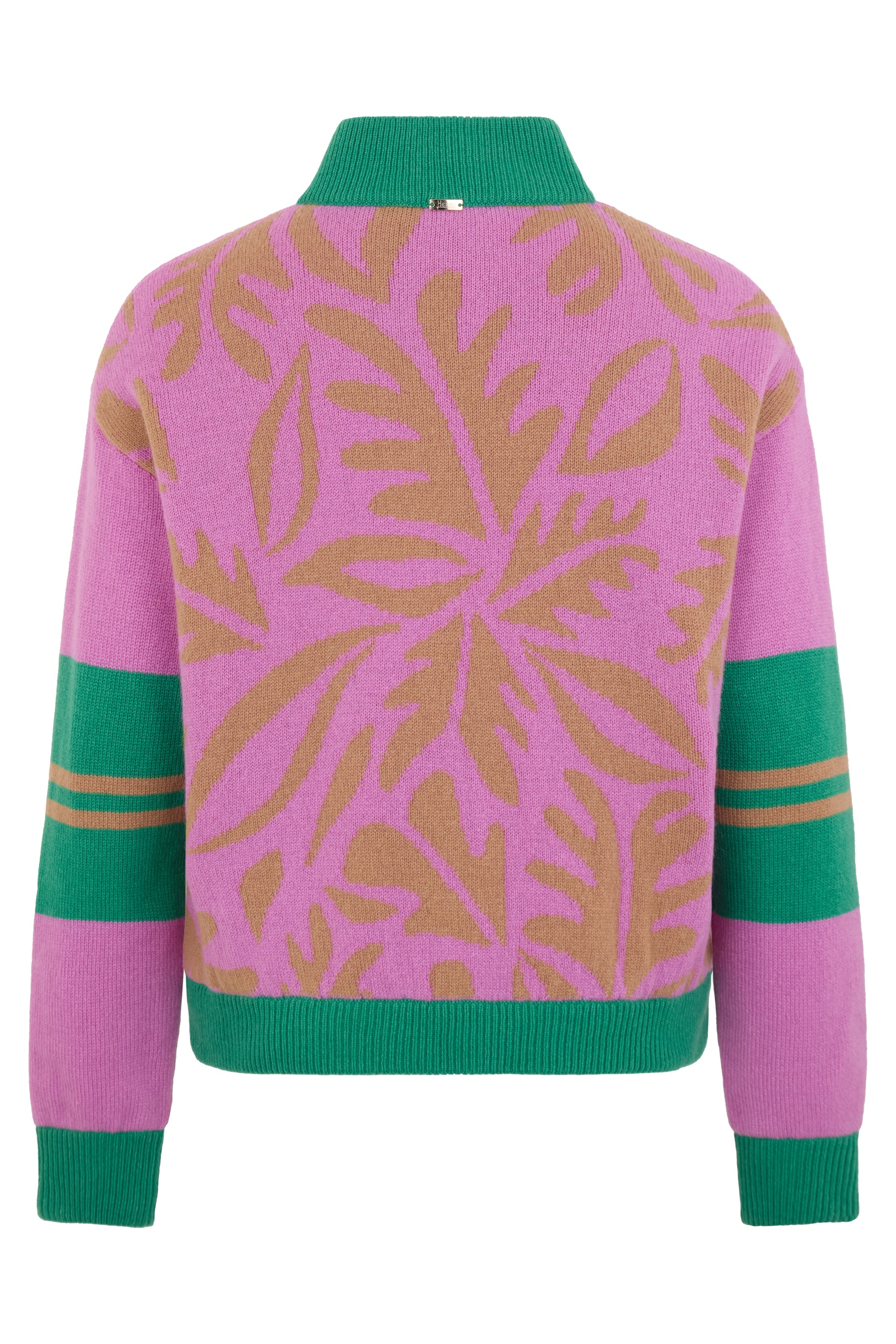 Cardigan with zip with floral pattern