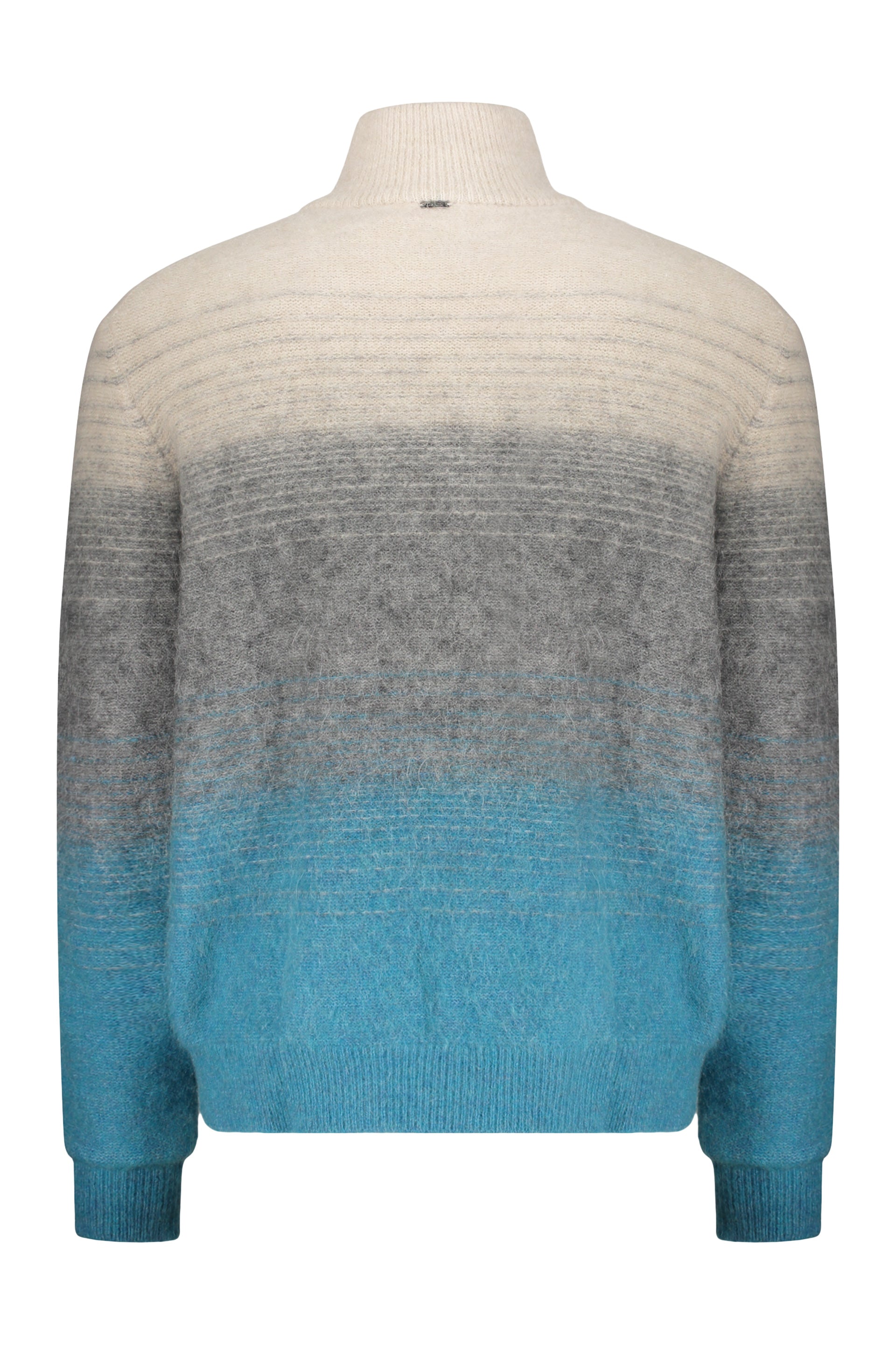 High collar zipped cardigan