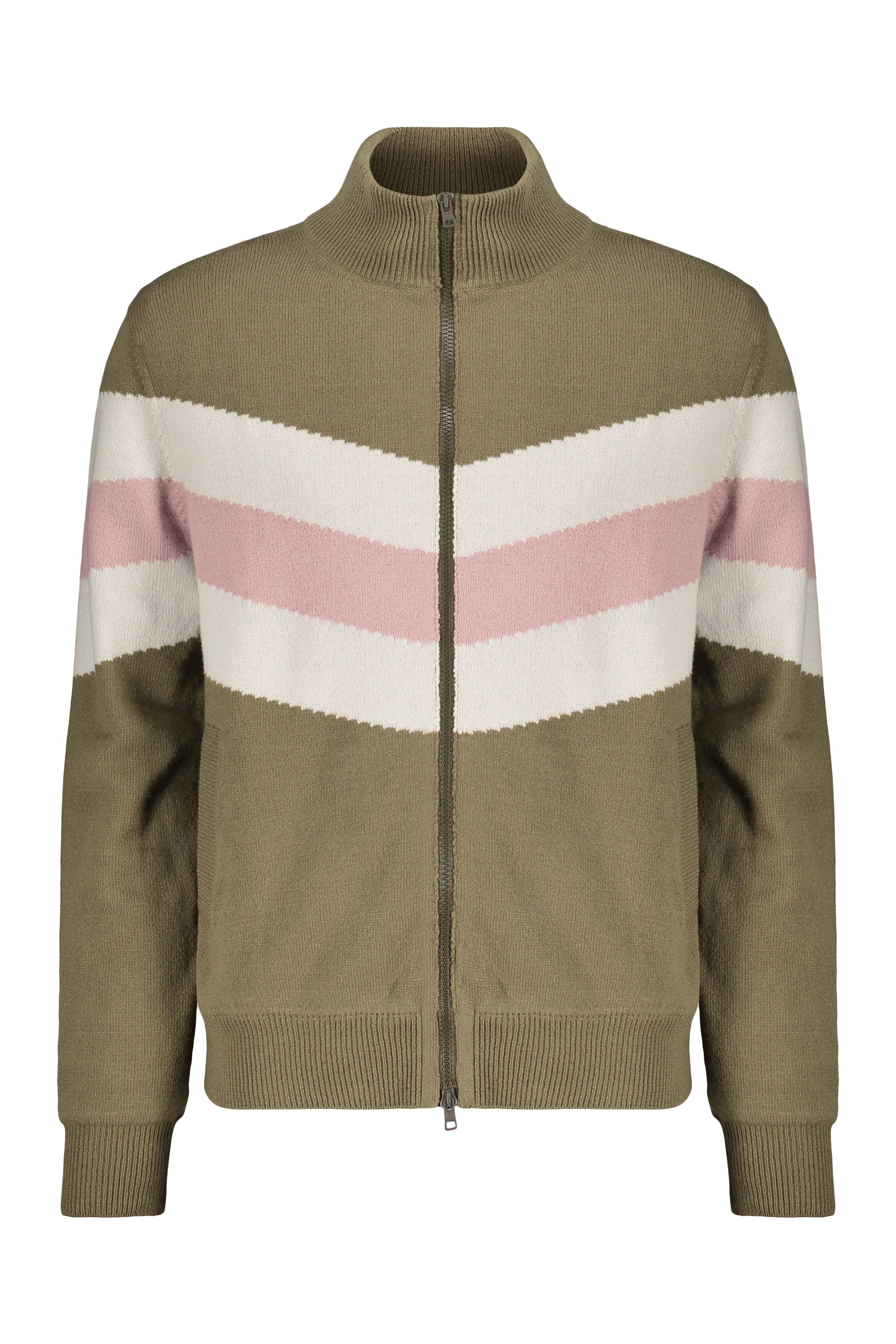 Wool jacket with high collar