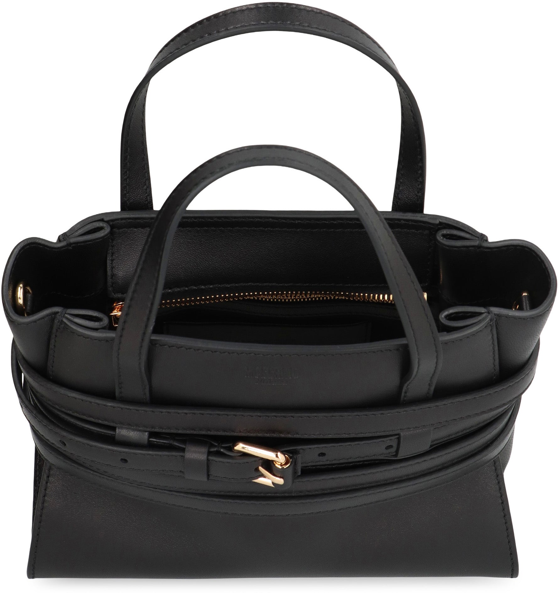 Moschino Tie Me Small leather handbag