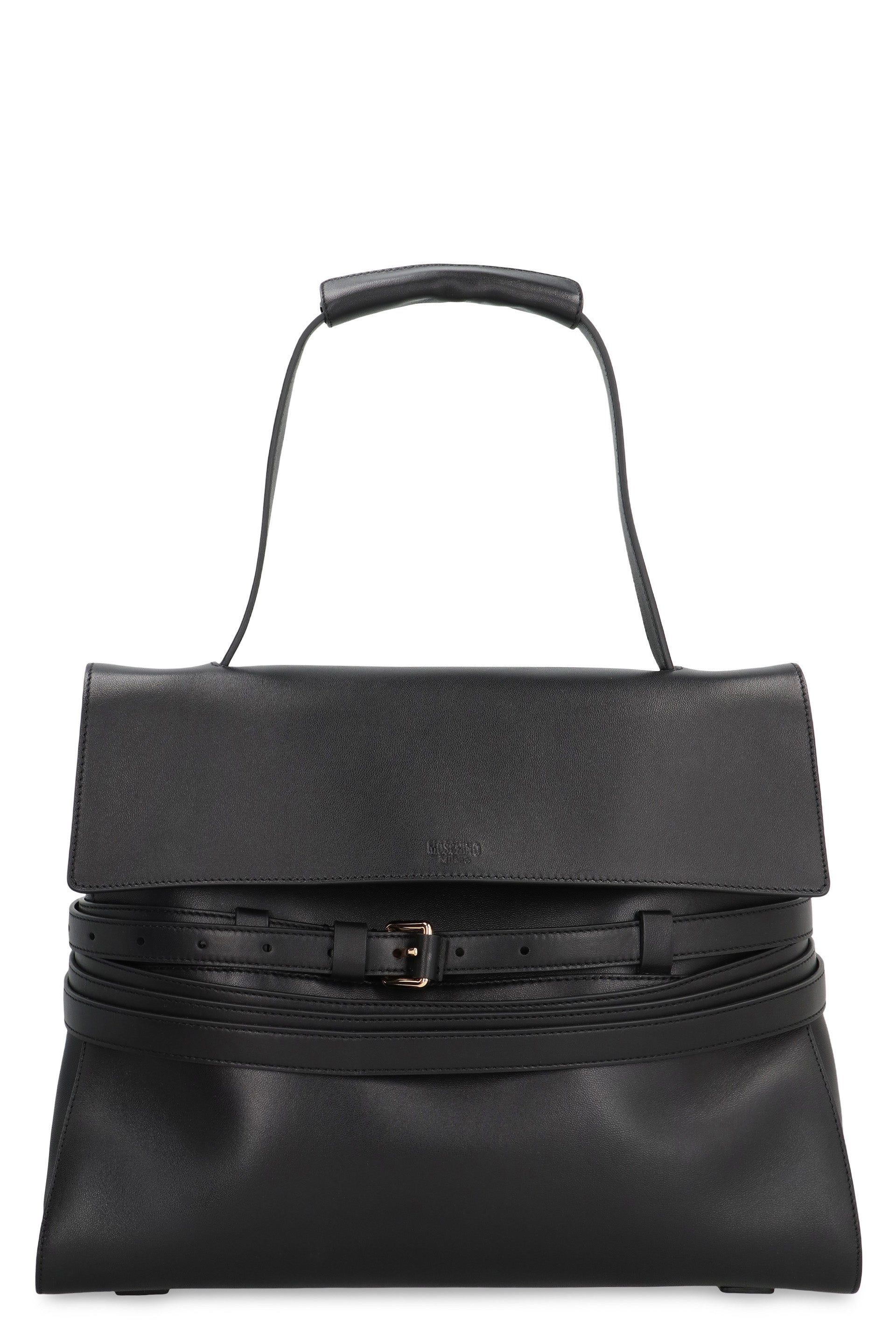 Moschino Tie Me Medium leather handbag