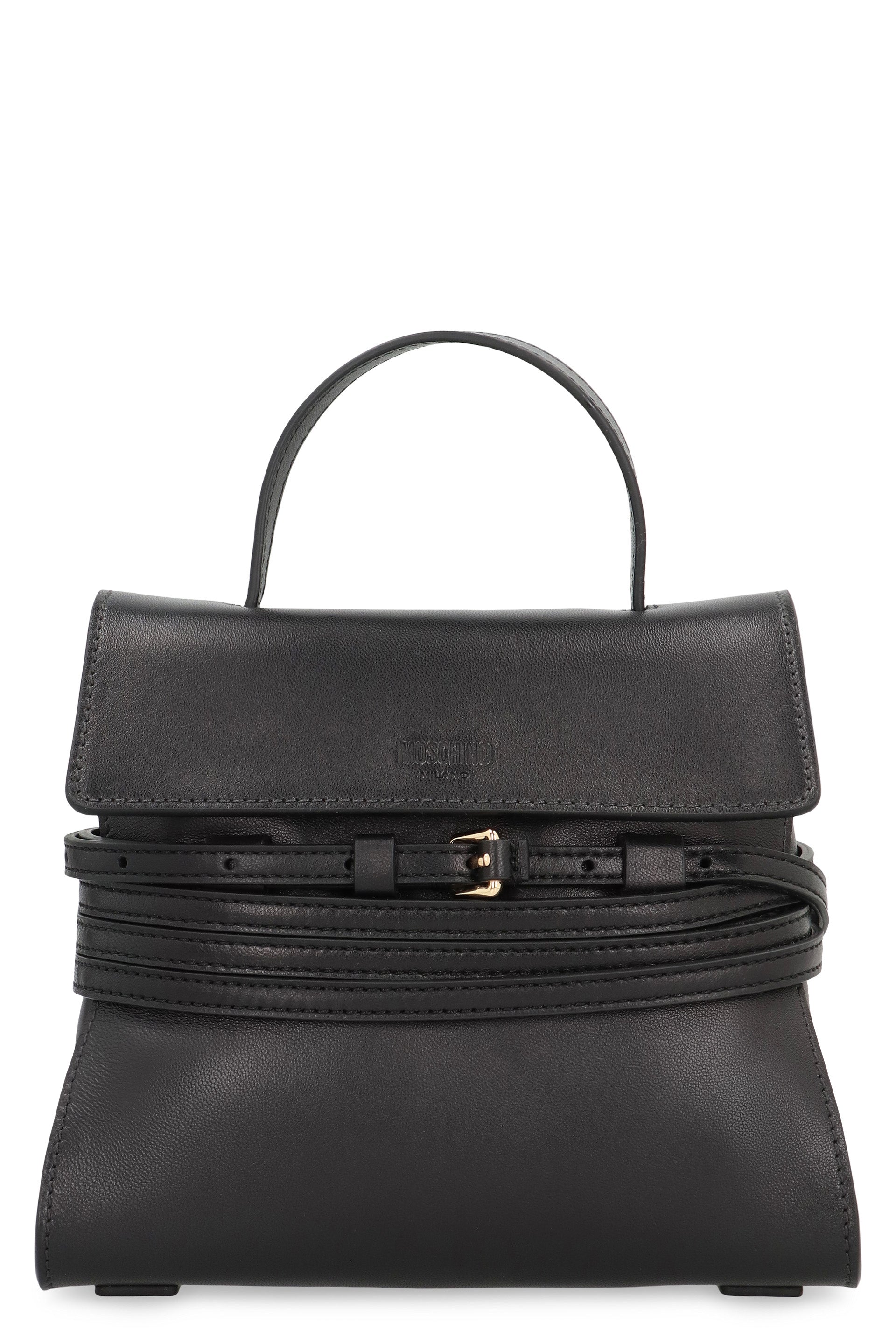 Moschino Tie Me Small leather handbag