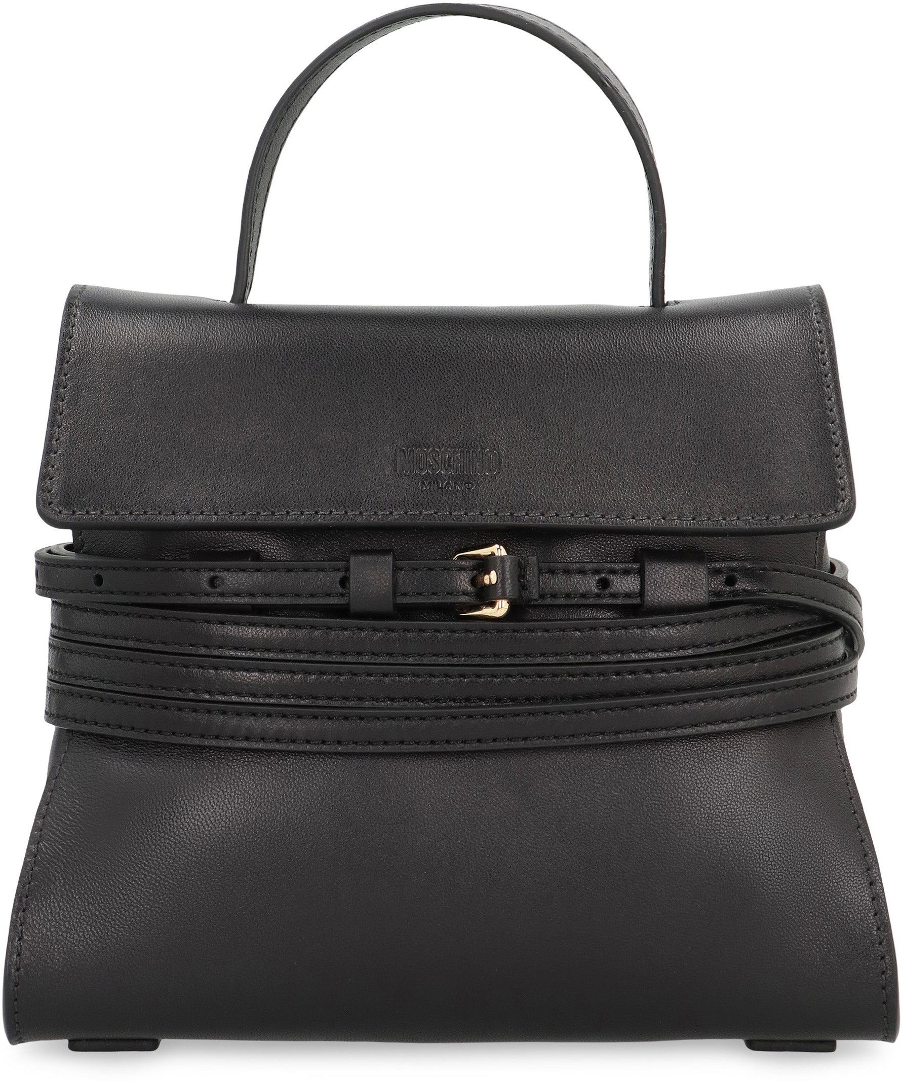 Moschino Tie Me Small leather handbag