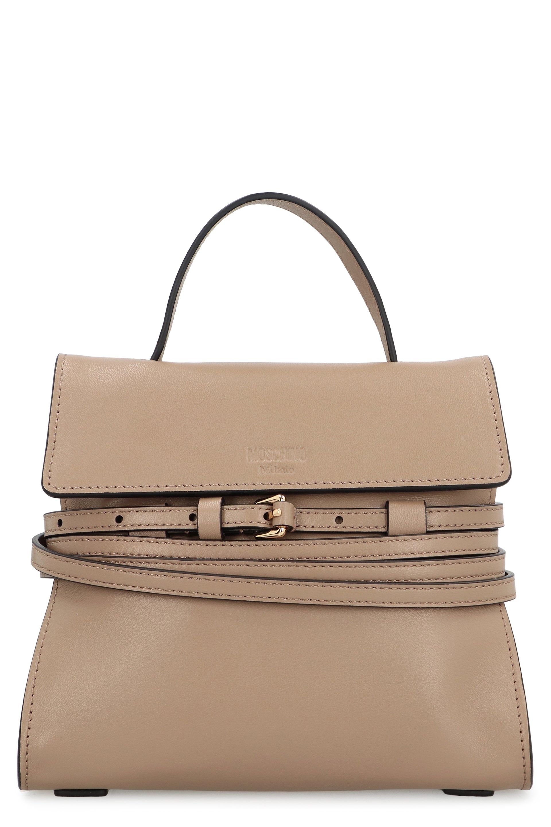 Moschino Tie Me Small leather handbag