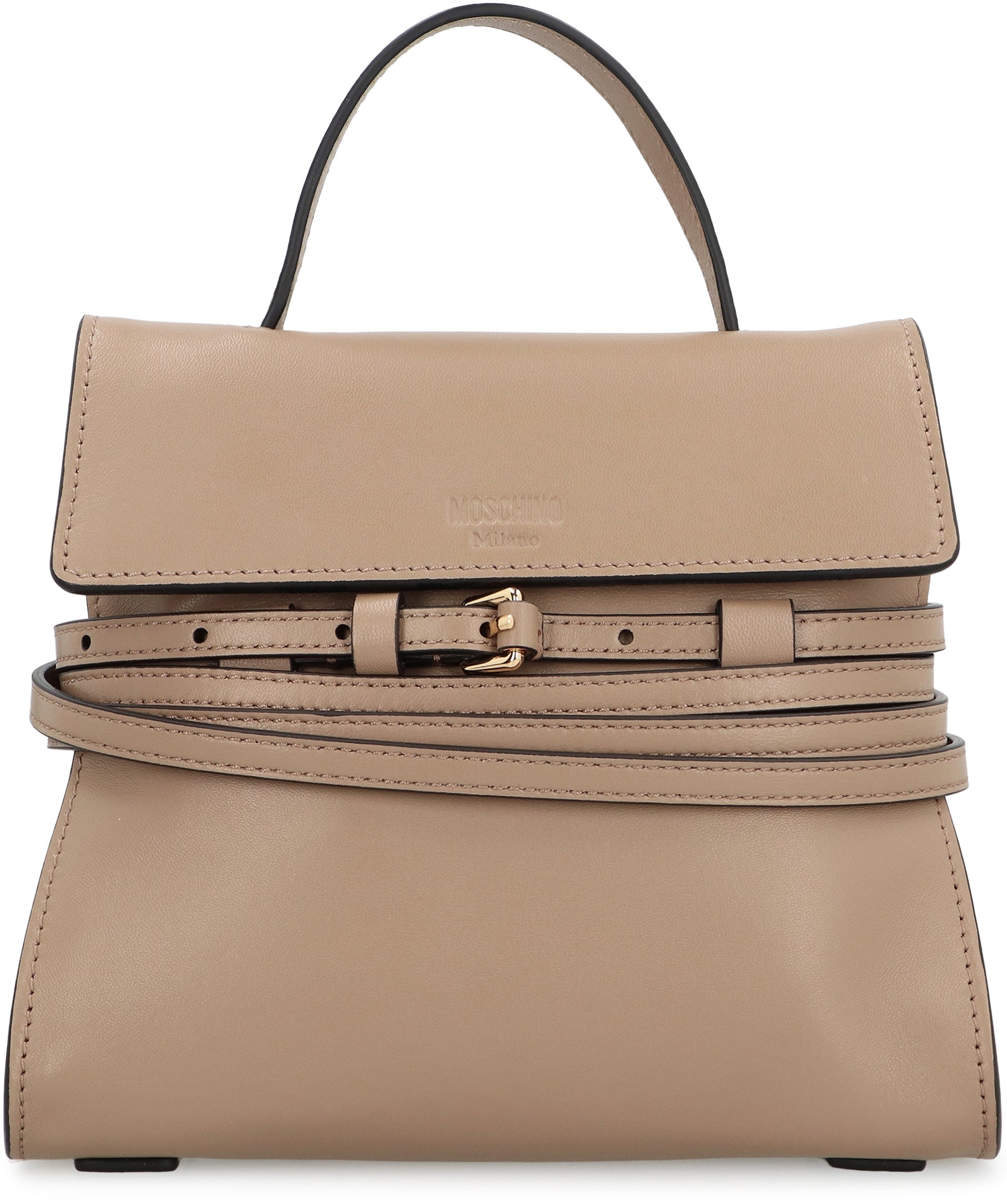 Moschino Tie Me Small leather handbag