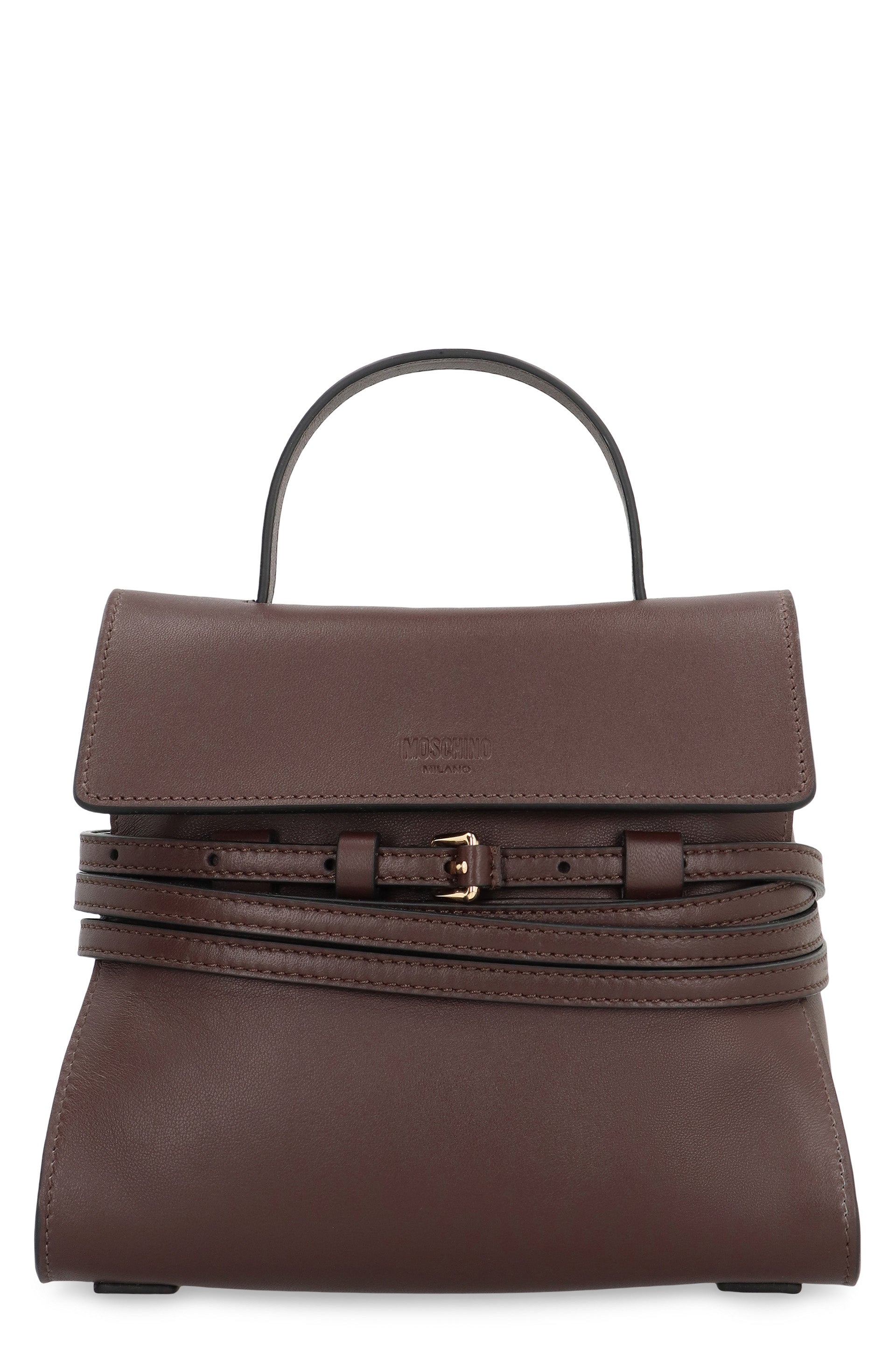 Moschino Tie Me Small leather handbag