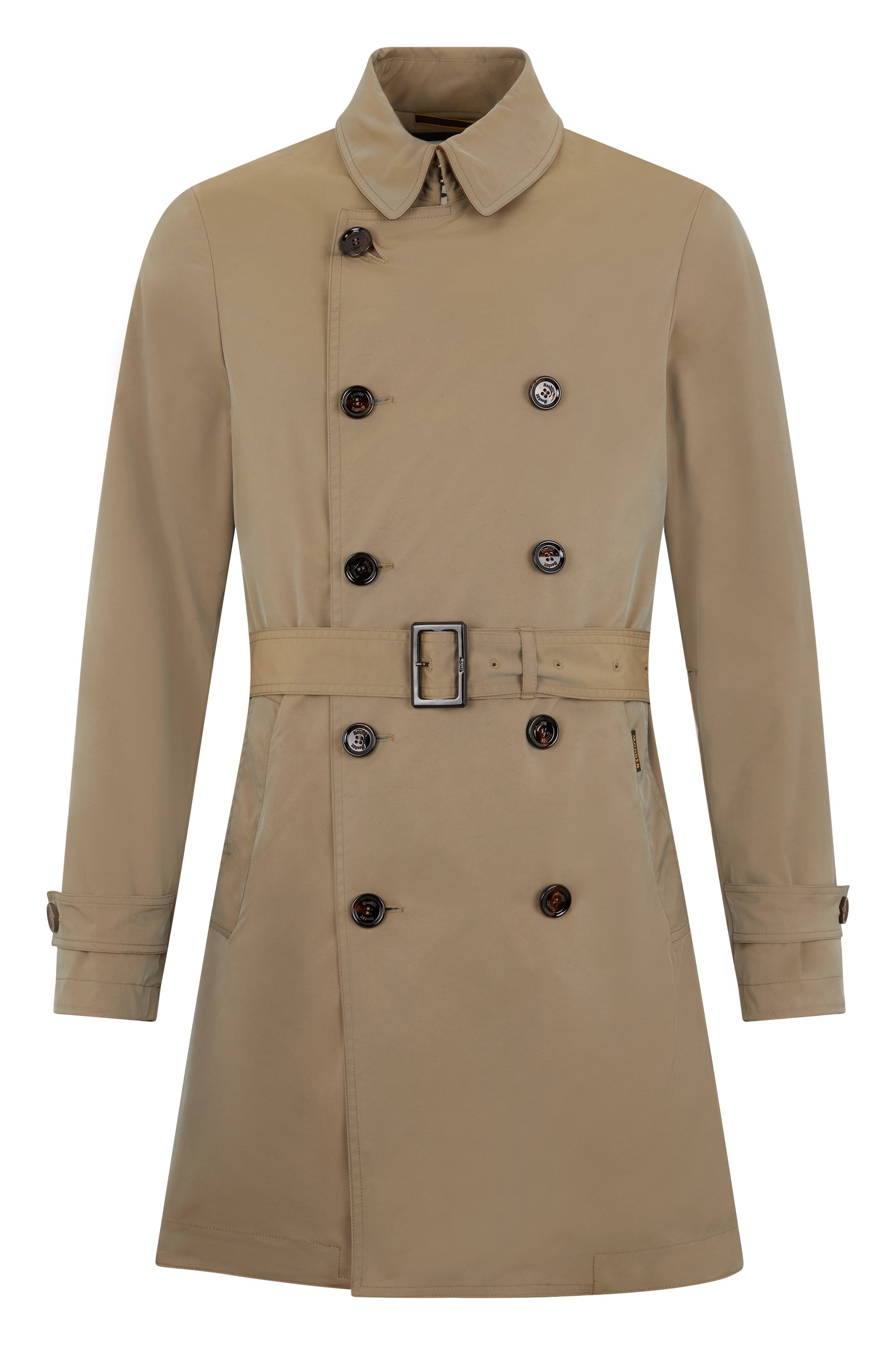Elegant Double-breasted Coat with Adjustable Belt