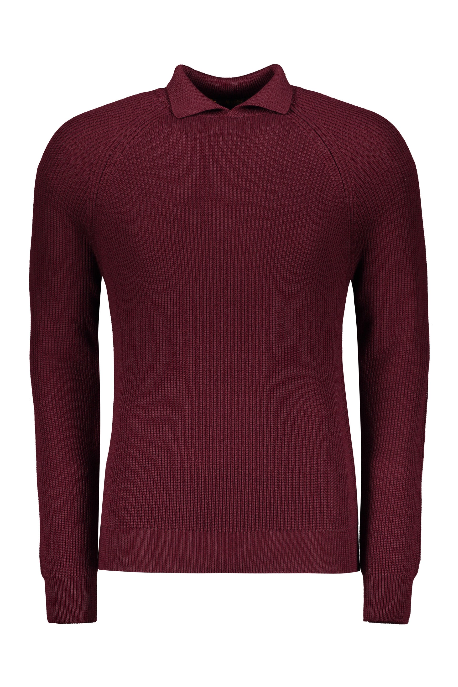 Bordeaux sweater with long sleeves and collar