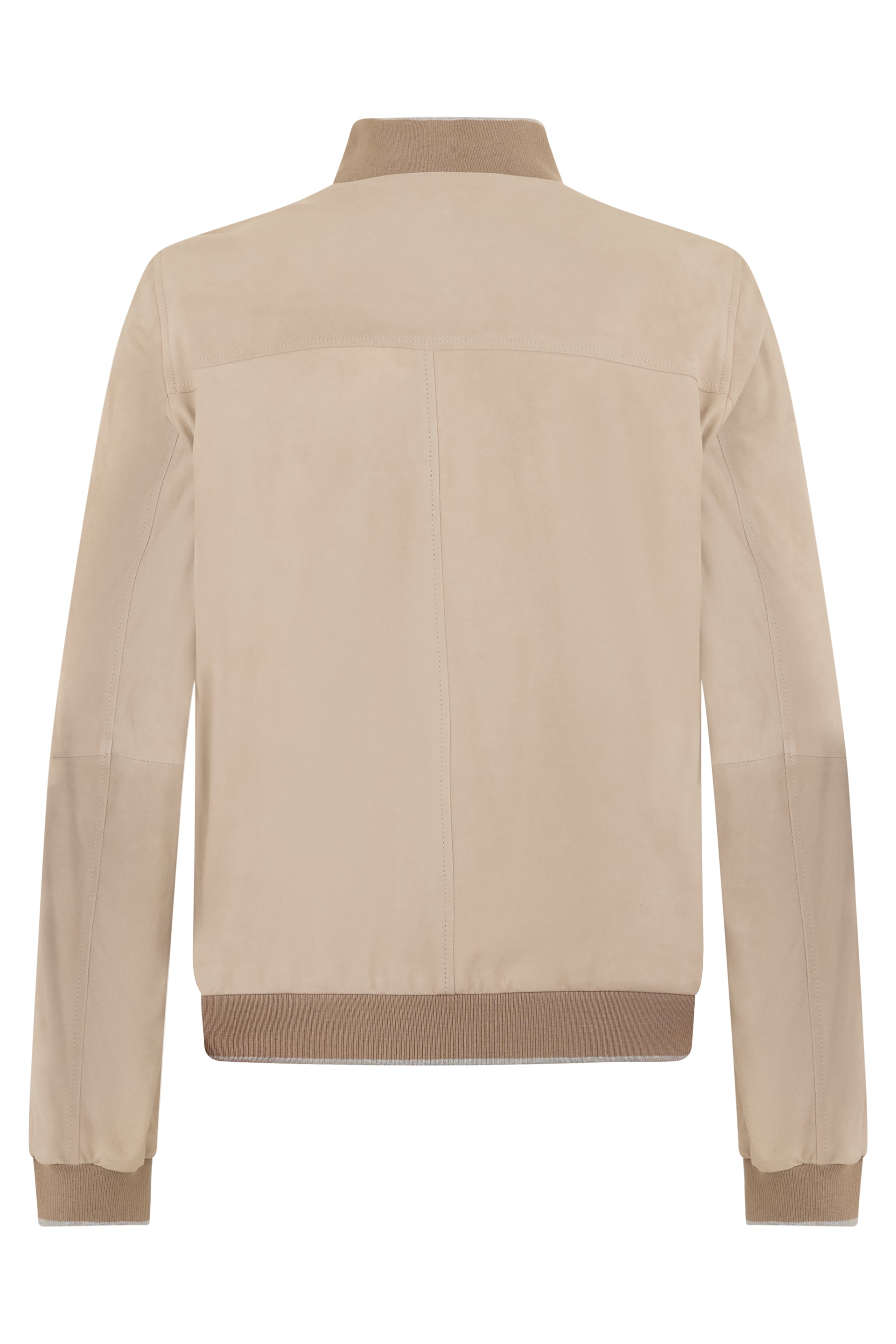 Beige leather jacket with button closure