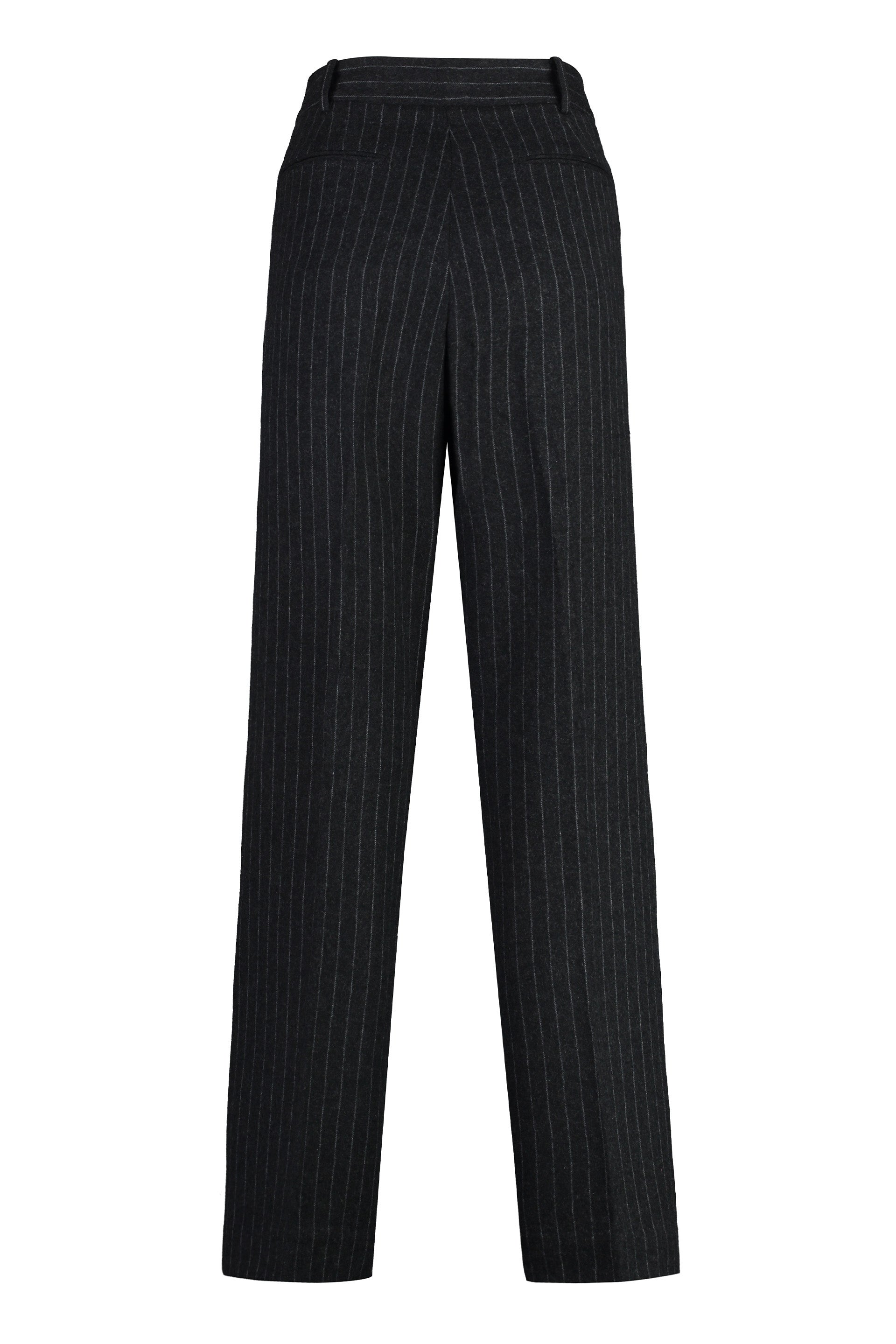 Pinstriped wool trousers