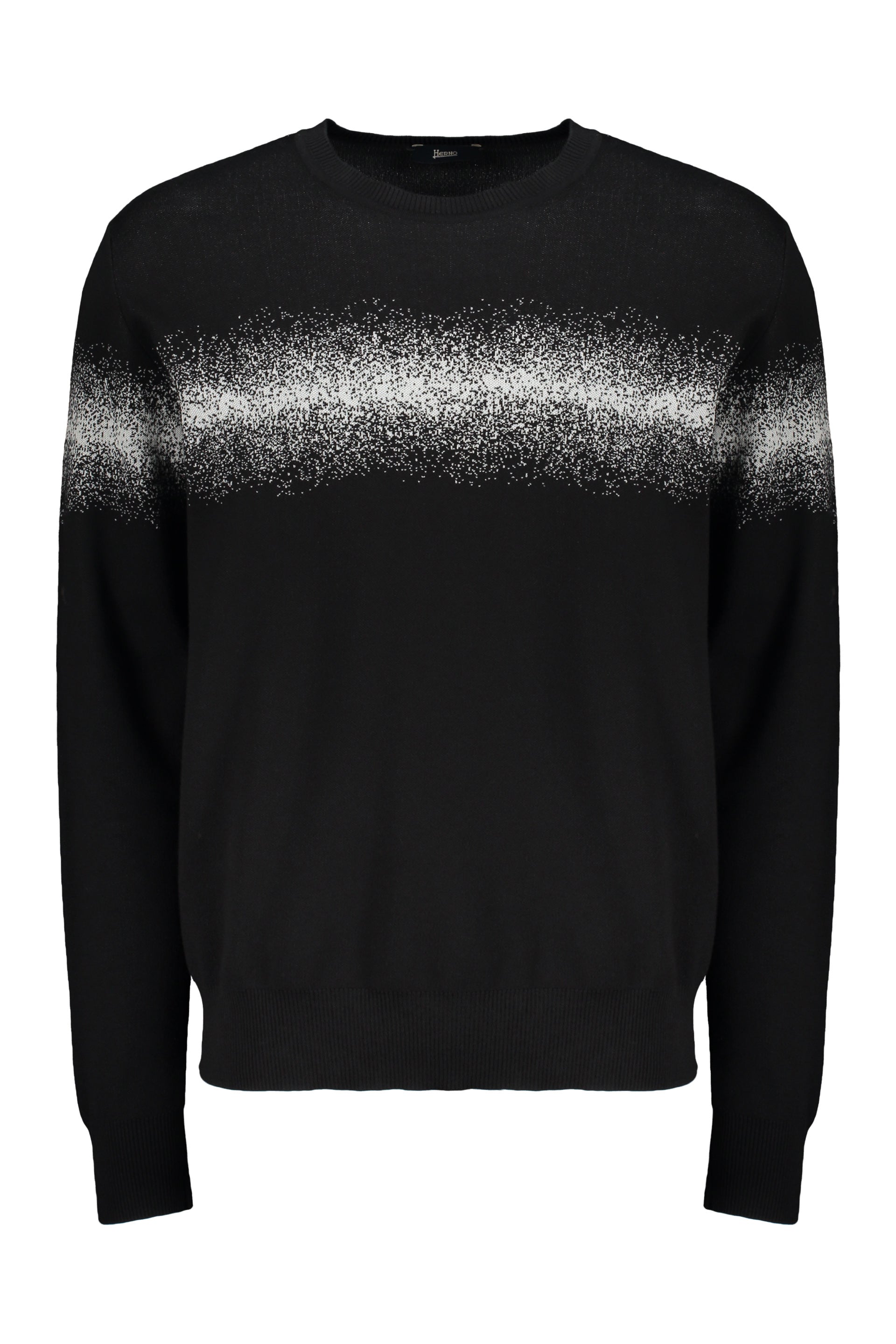 Elegant black pullover with faded gradient pattern